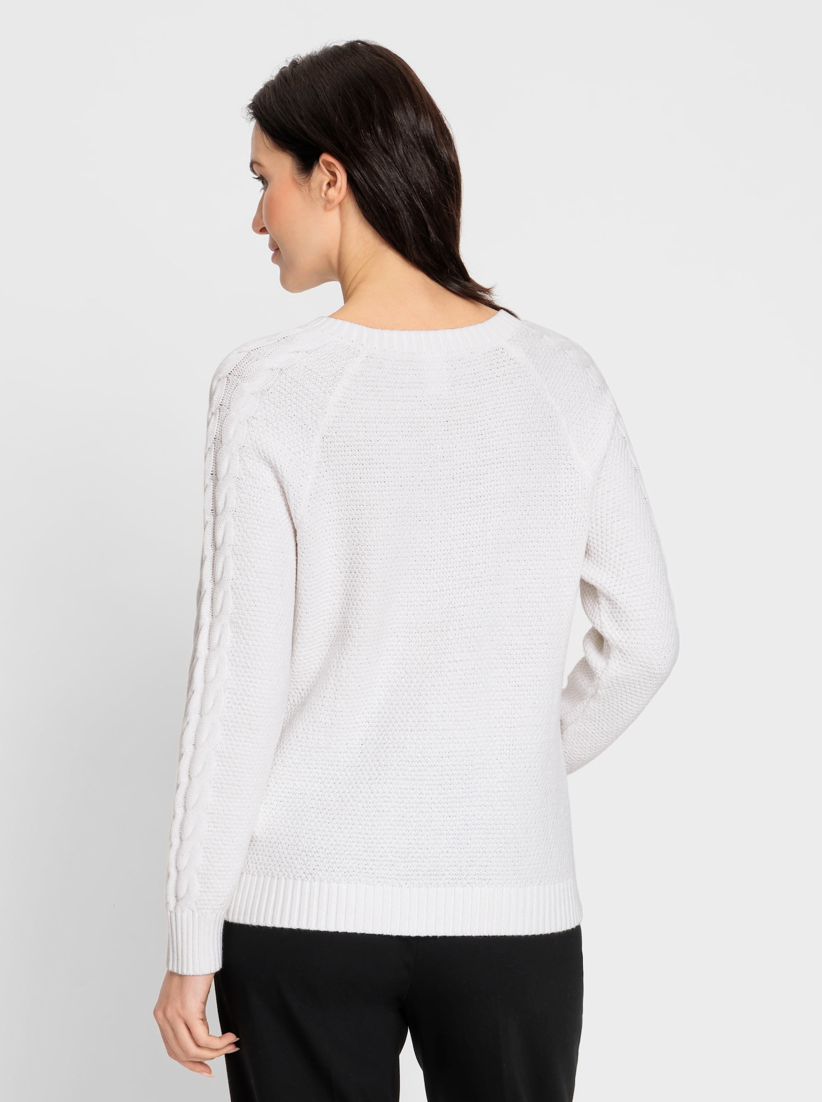 Strickpullover im Mustermix - ecru