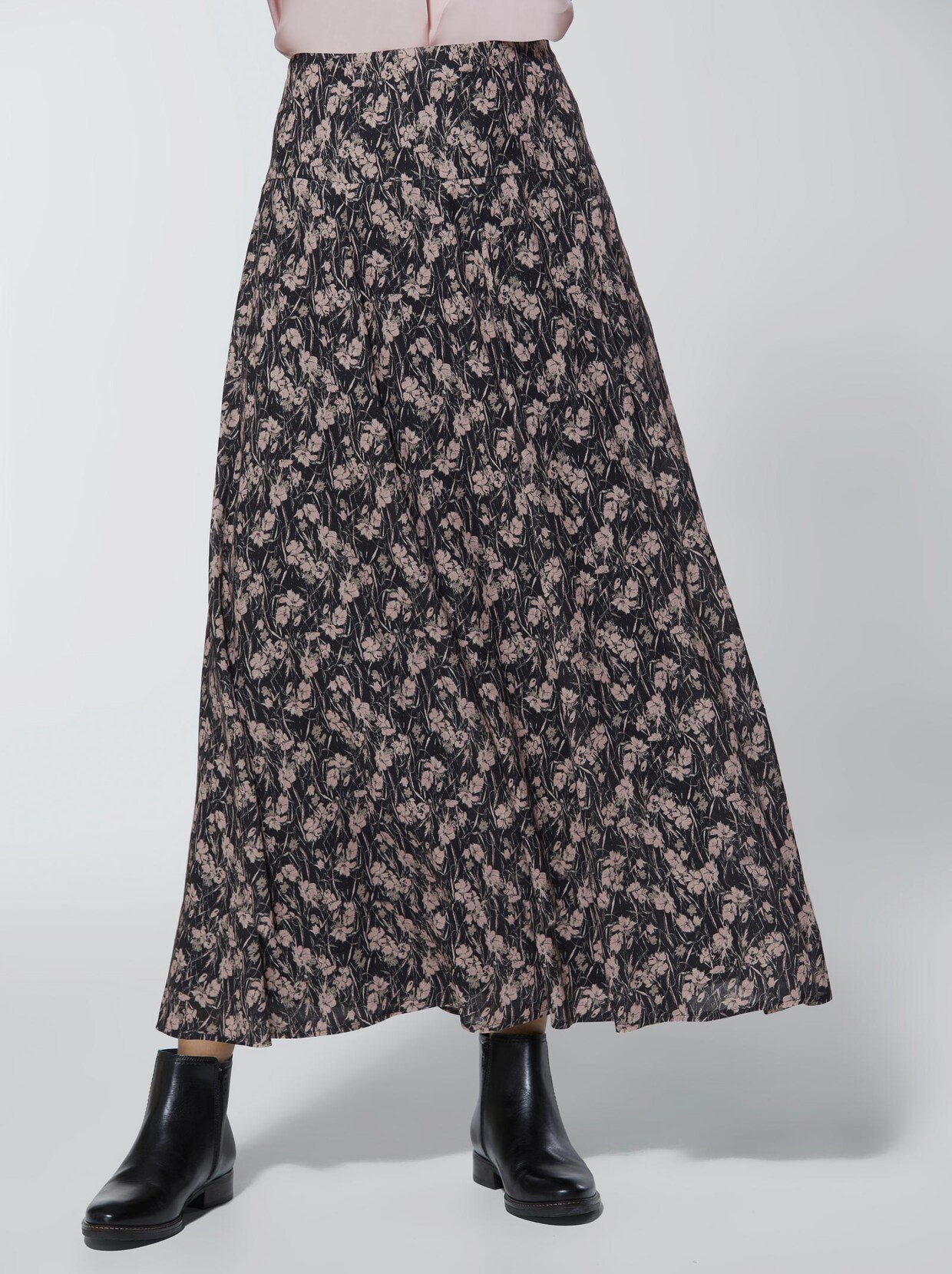 Creation L Premium Rok van viscose en wol - zwart/roze bedrukt