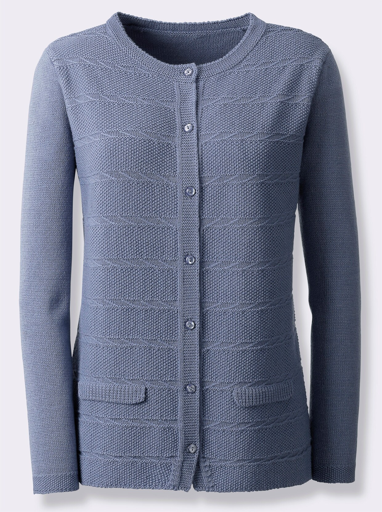 Strickjacke - taubenblau