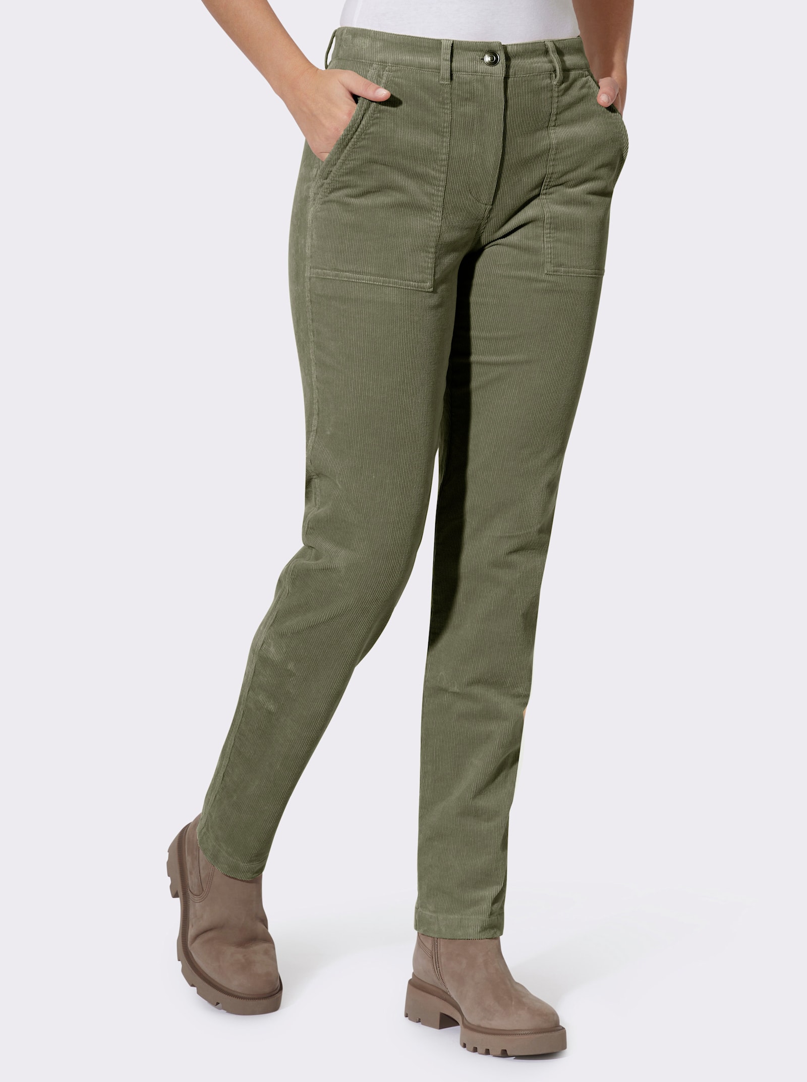 heine Cordhose mit Stretch - khaki