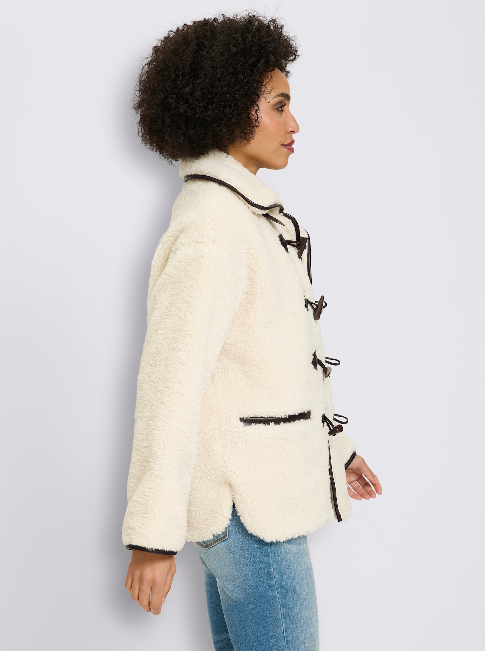 heine Teddyjacke mit Knebelknöpfen - champagner