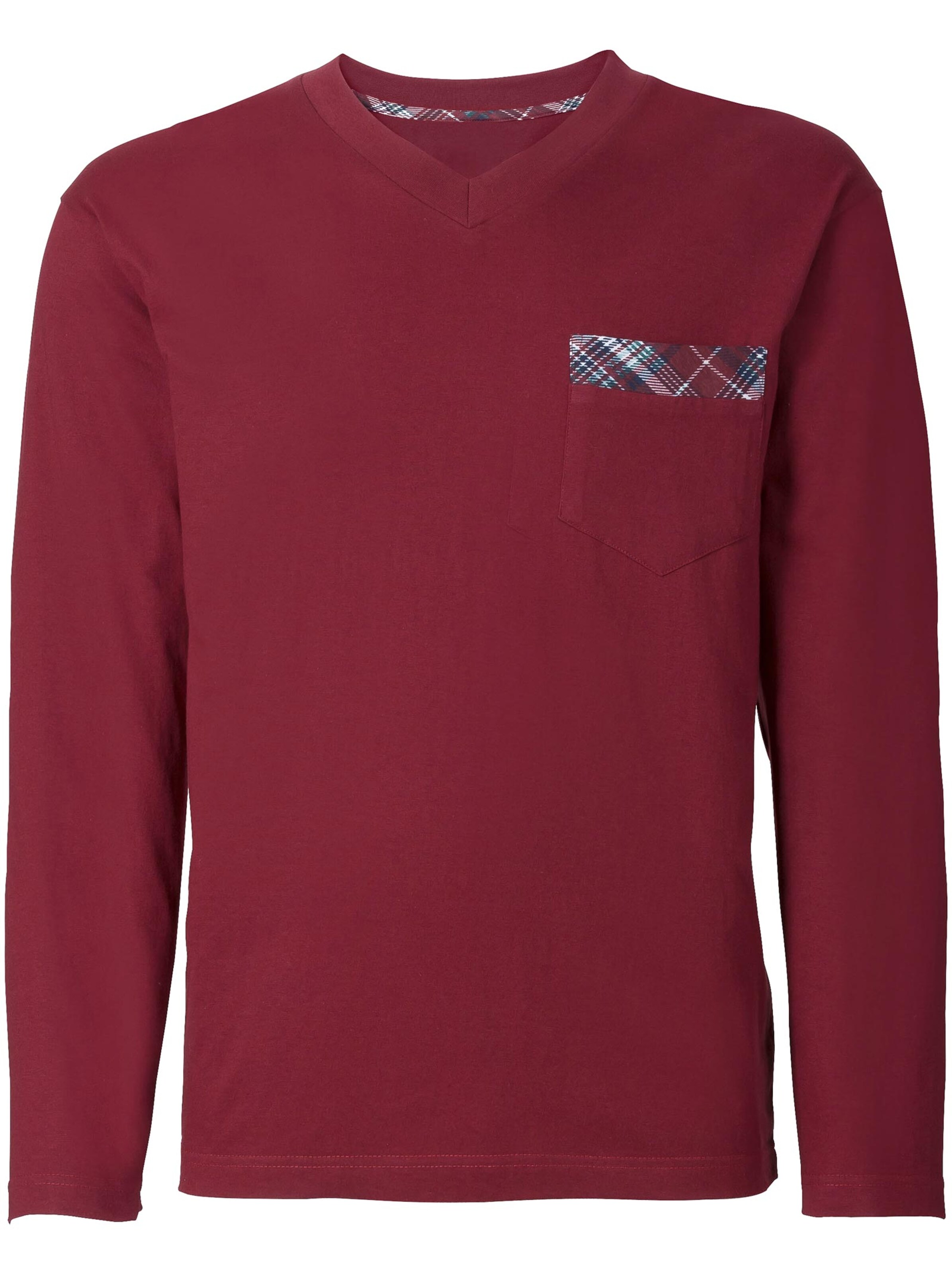 Top Ten Schlafanzug - weinrot-kariert