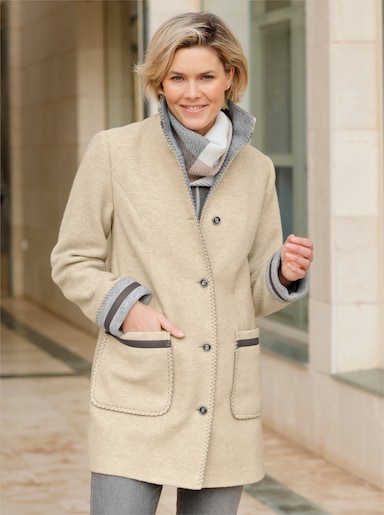 Jacke - beige-grau-meliert