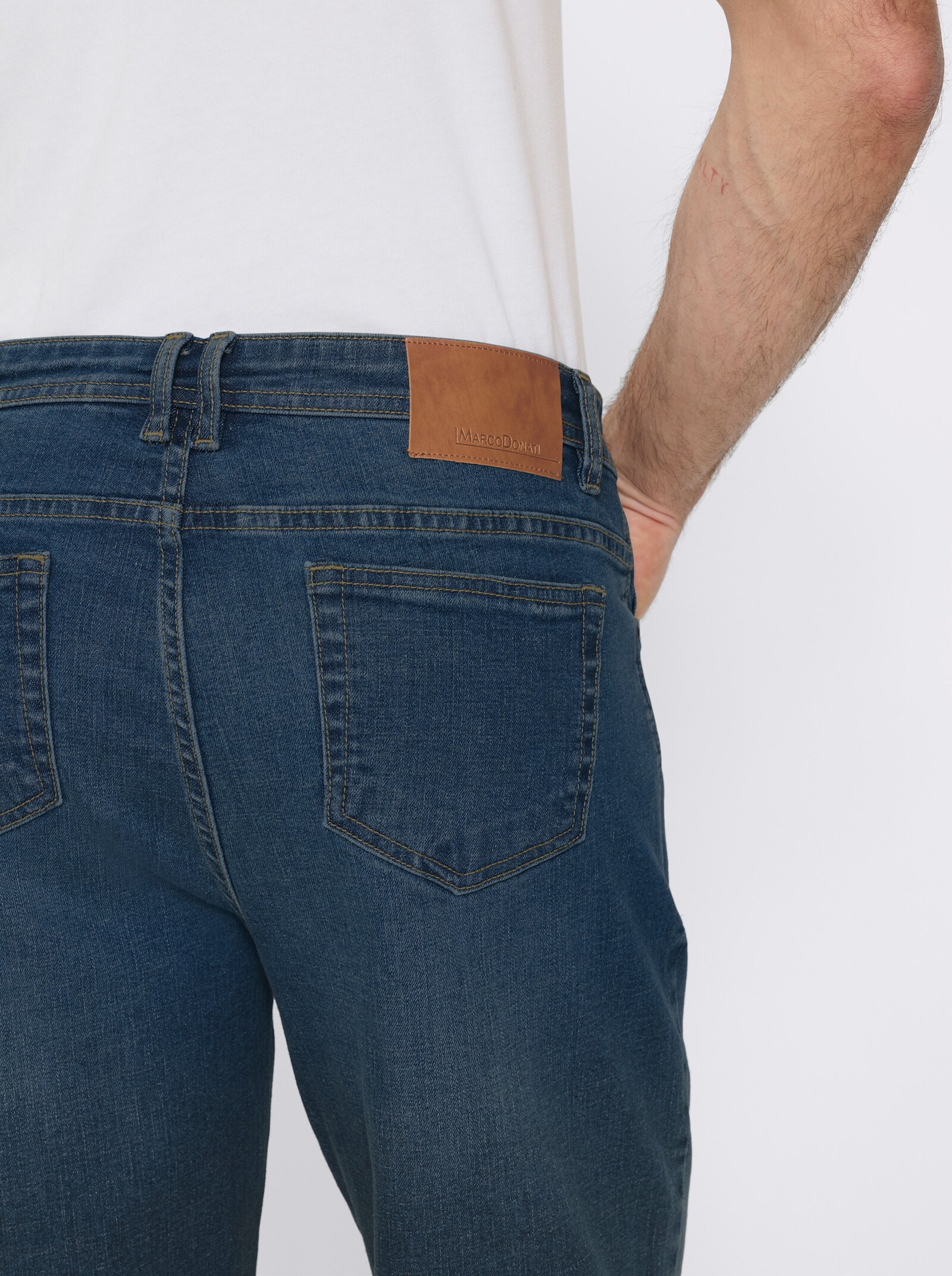 Marco Donati 5-Pocket-Jeans mit kontrastfarbenen Nähten - dark blue denim