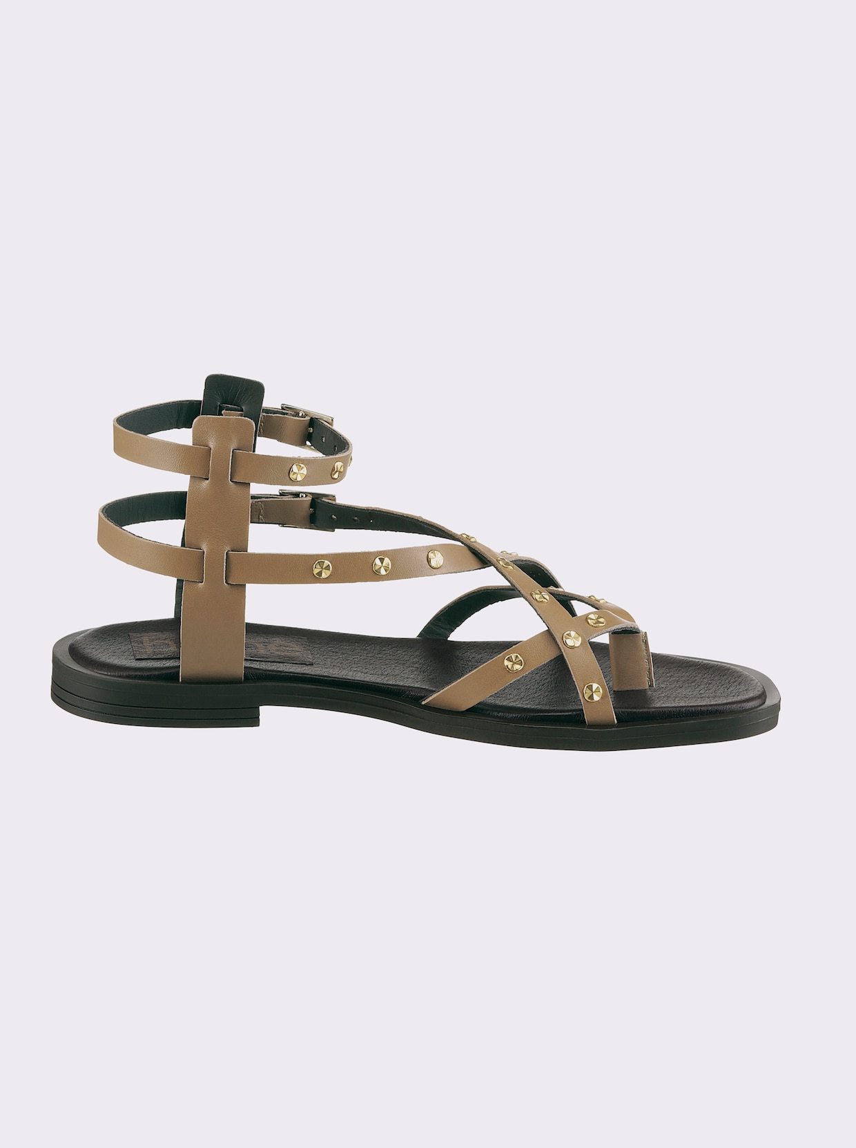 heine Sandale - khaki-goldfarben
