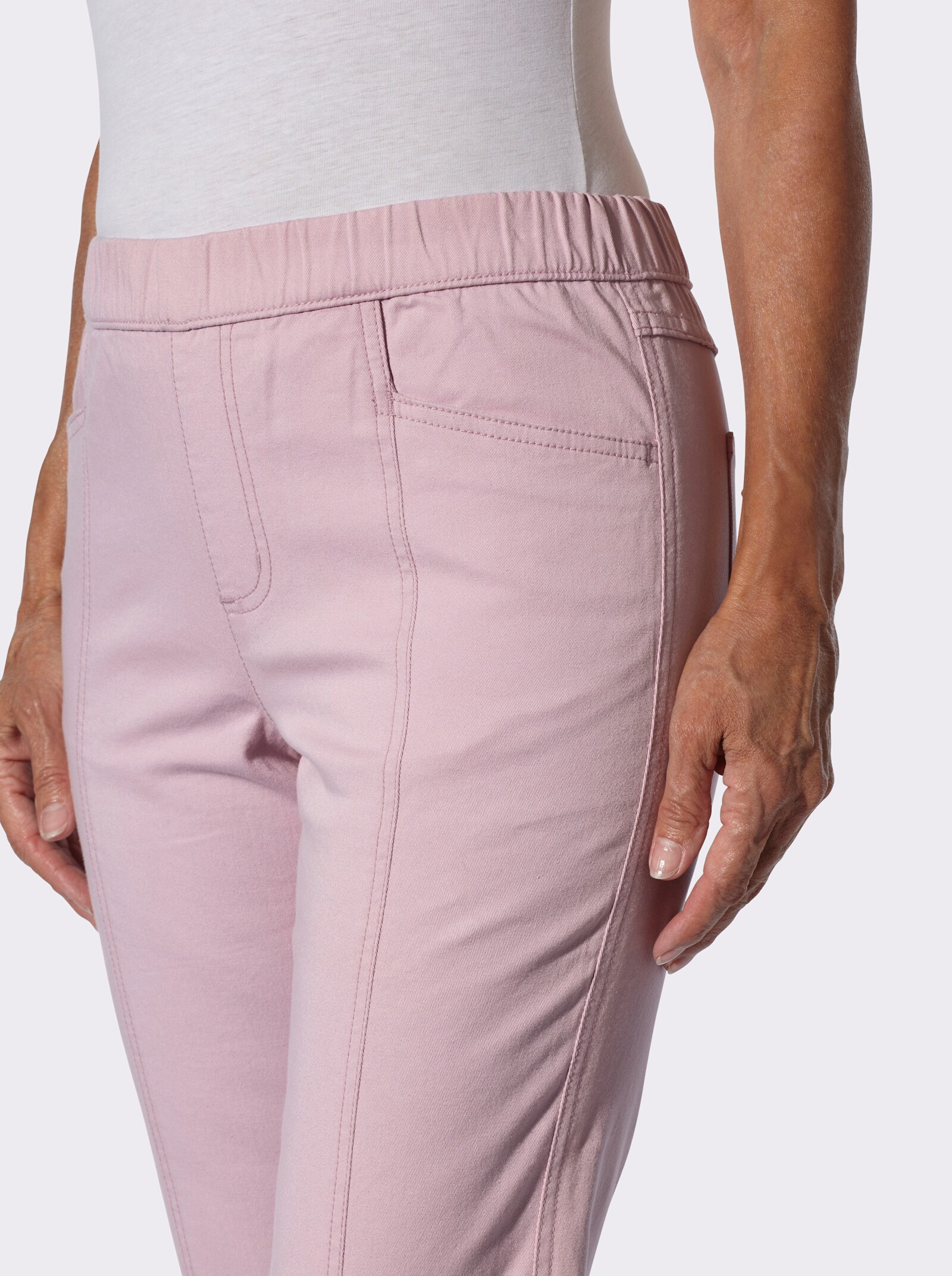 Stretch-Hose mit Teilungsnaht vorne - rosé