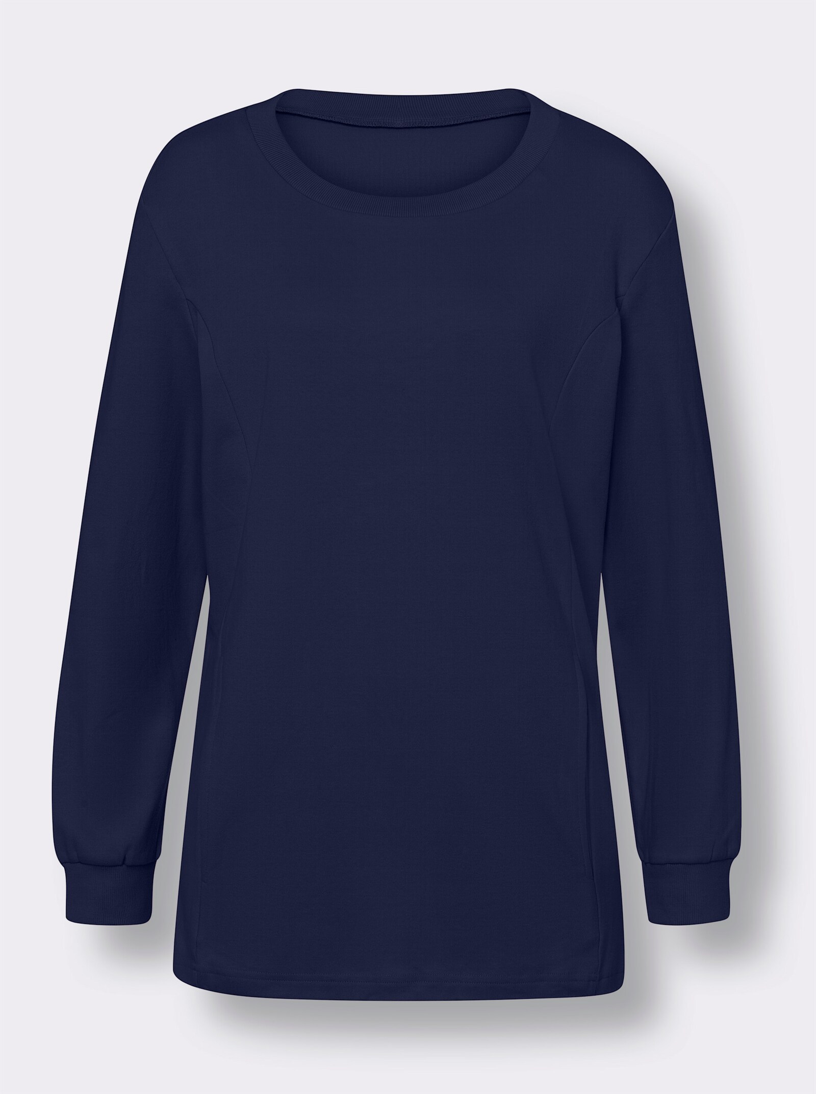 Lang sweatshirt in langer model - marine