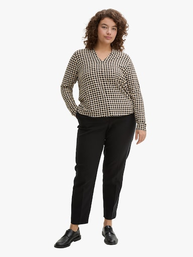 Langarmshirt - beige geometric minimal