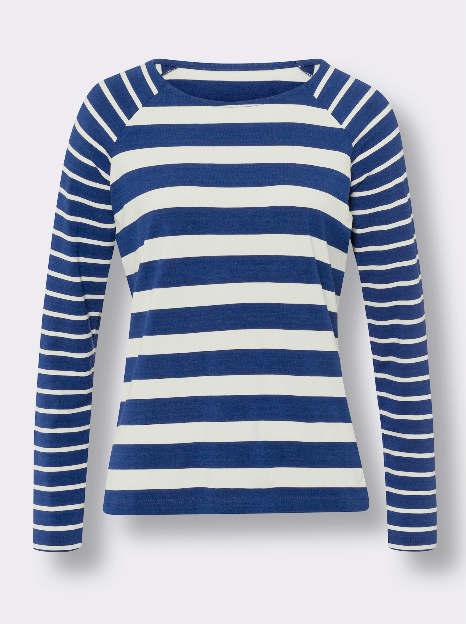 heine Shirt met lange mouwen in streepdessin - koningsblauw/ecru gestreept