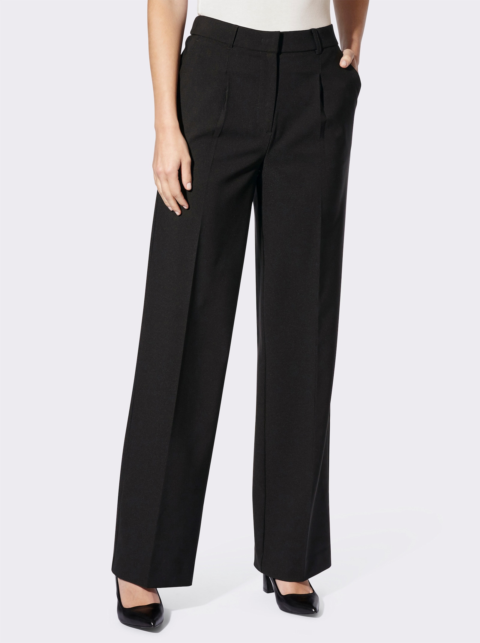 heine Bundfaltenhose mit Elasthan - schwarz