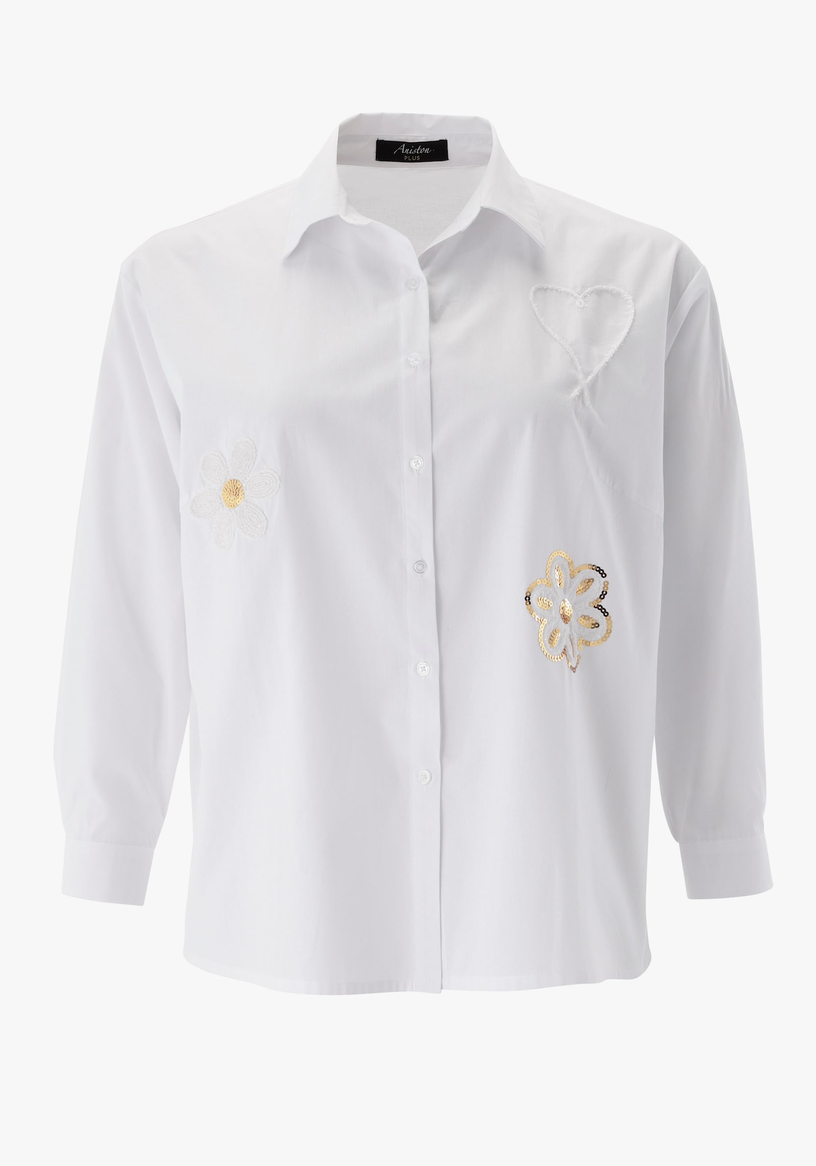 Aniston PLUS Hemdbluse - weiß