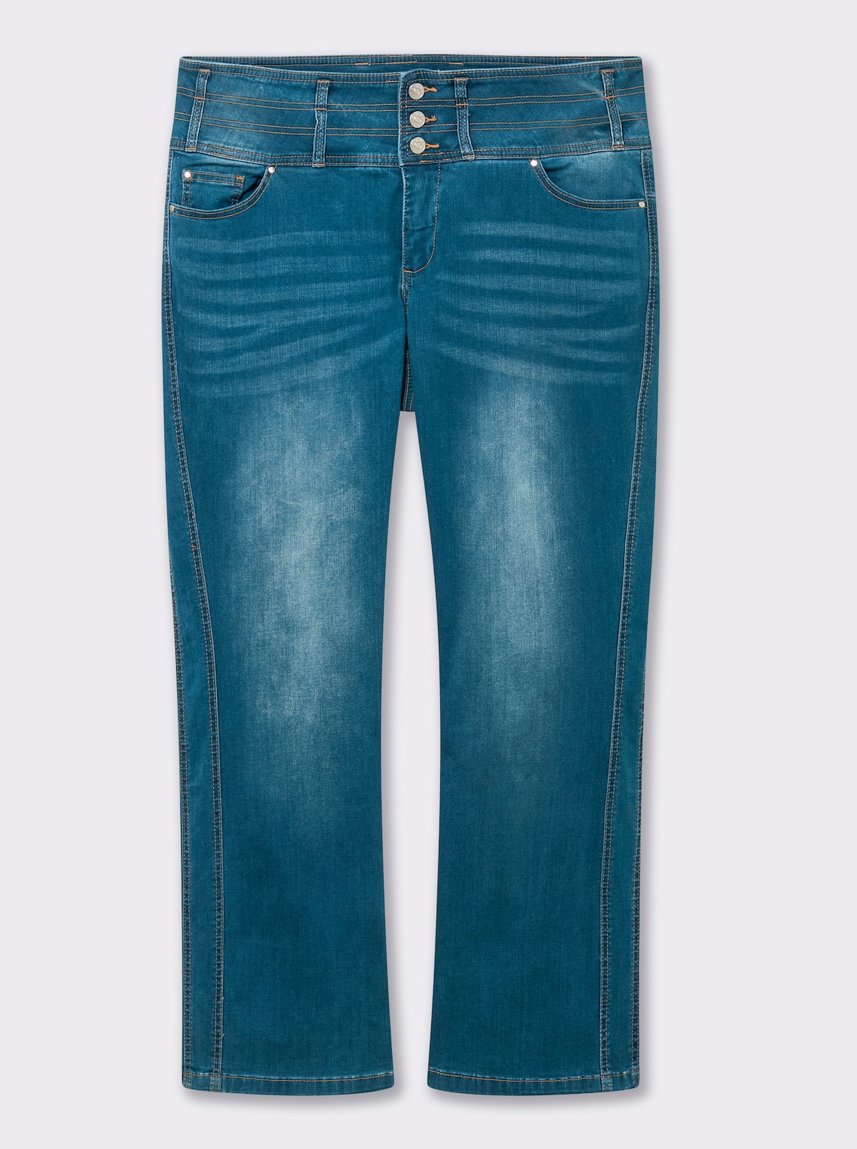 5-Pocket-Jeans mit dezent ausgestelltem Bein - blue-stone-washed
