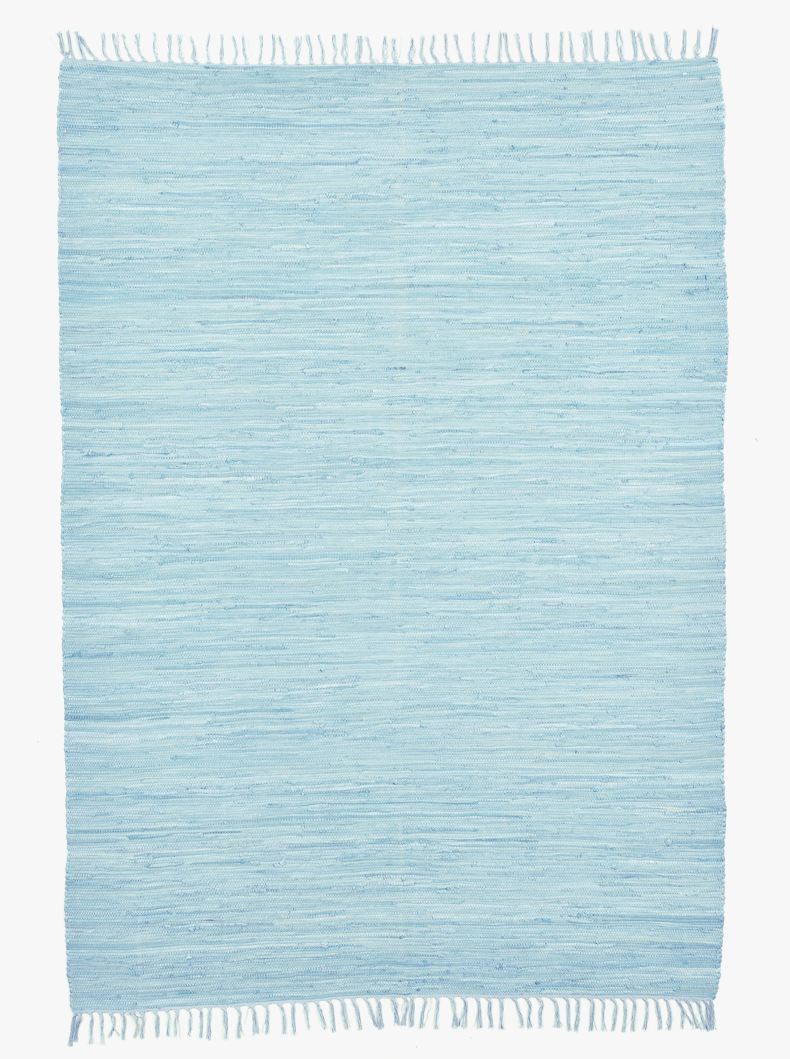 Theko Handwebteppich - hellblau