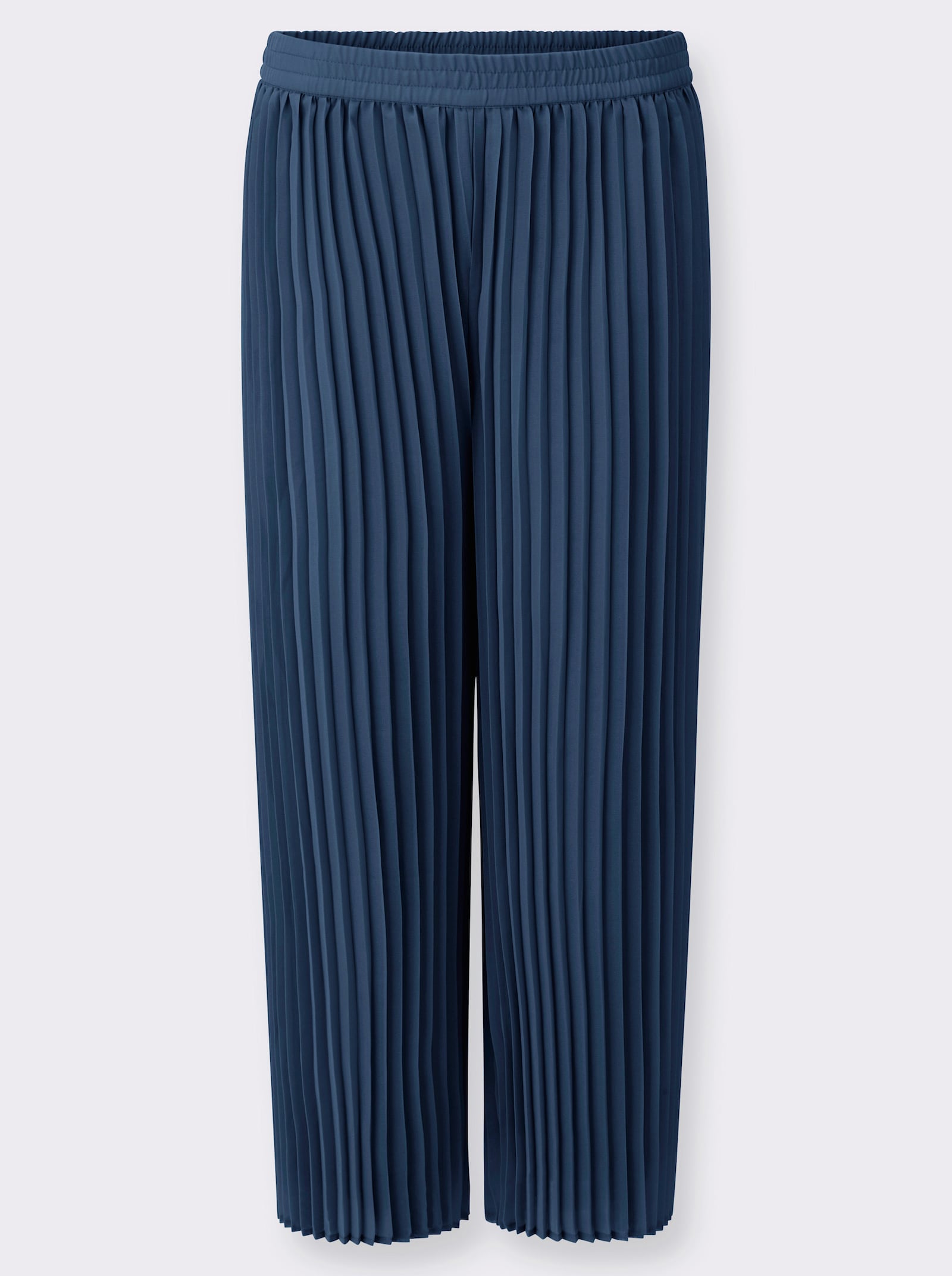 Marlene-broek van plissé - donkerblauw