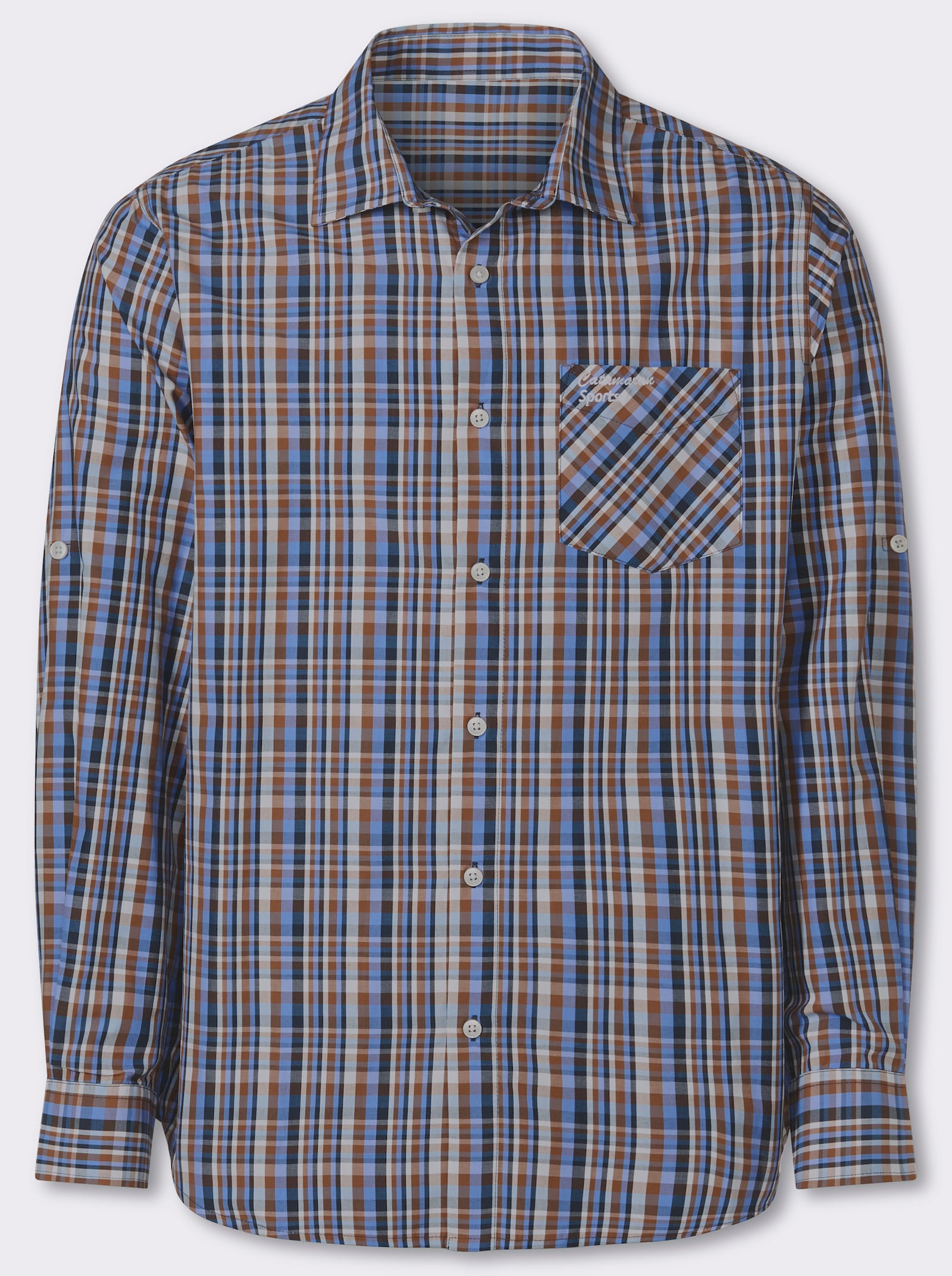 Catamaran Sports Funktionshemd mit regulierbarer Ärmellänge - cognac-kariert