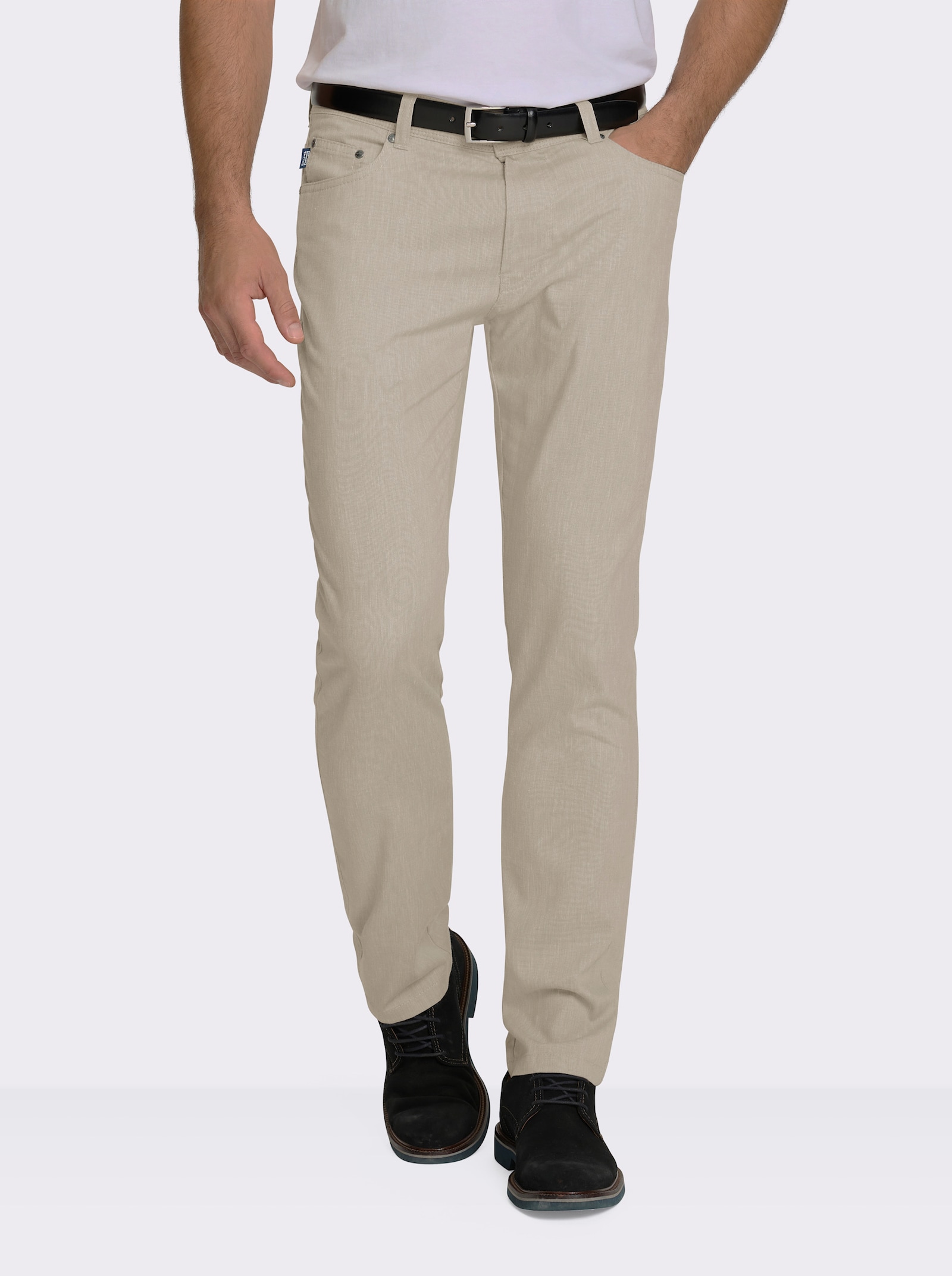 Brühl Hose mit Viskose- und Leinen-Anteil - beige-meliert