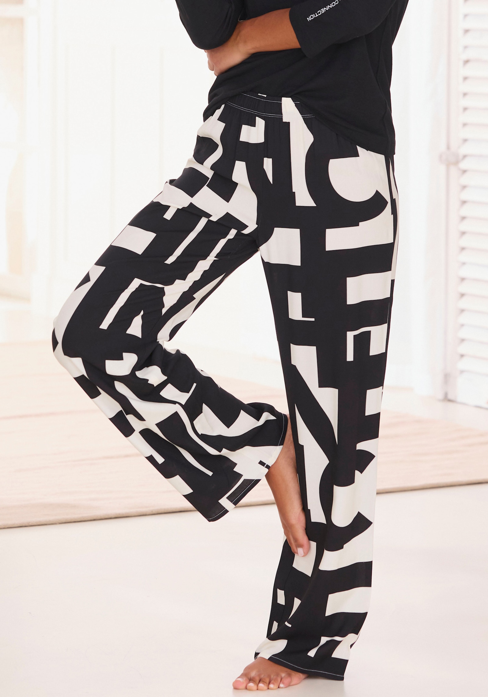 French Connection Bas de pyjama - noir-blanc à motifs