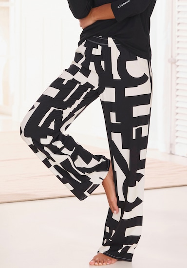 French Connection Pyjamahose - schwarz-weiß-gemustert