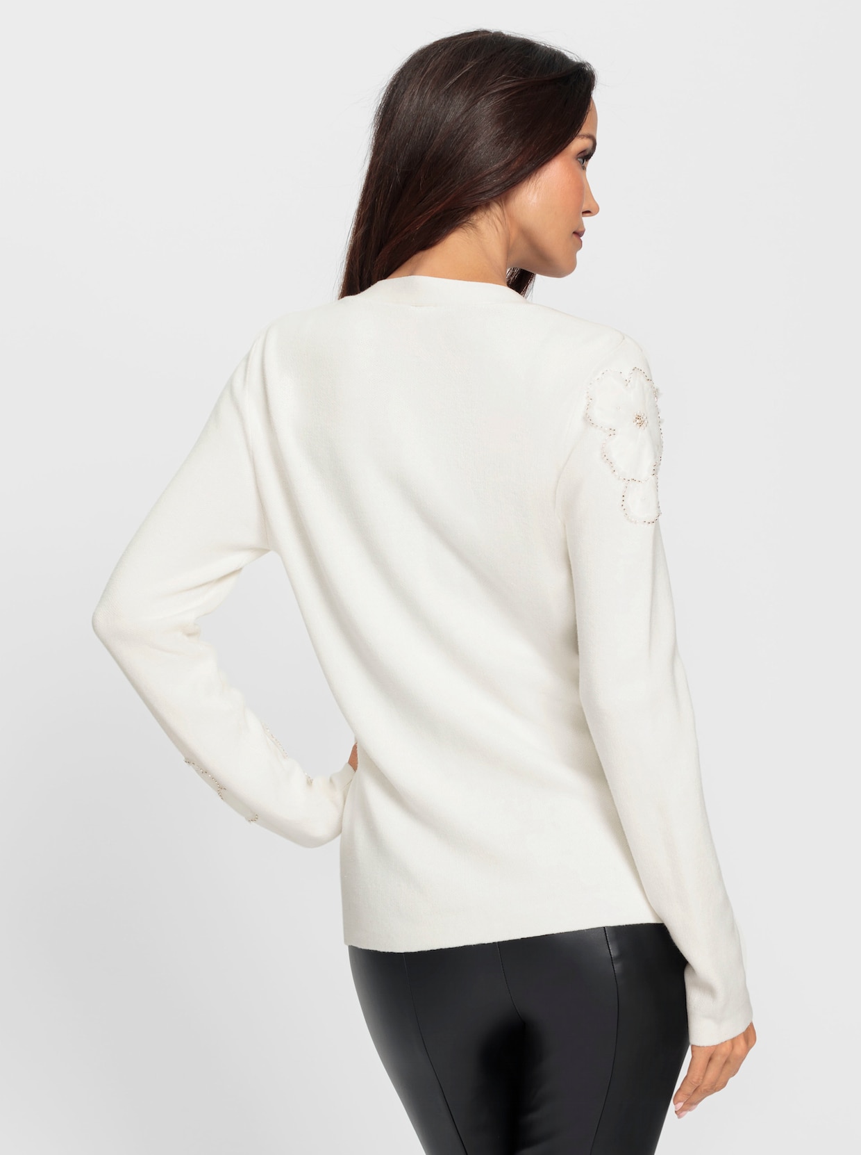 heine Veste en tricot fin - écru
