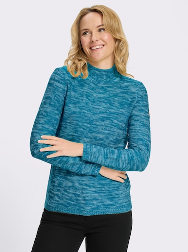 Stehkragenpullover aus Melange-Strick - topas-meliert