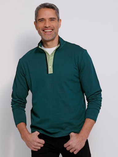 Sweatshirt mit Stehkragen - petrol-eucalyptus