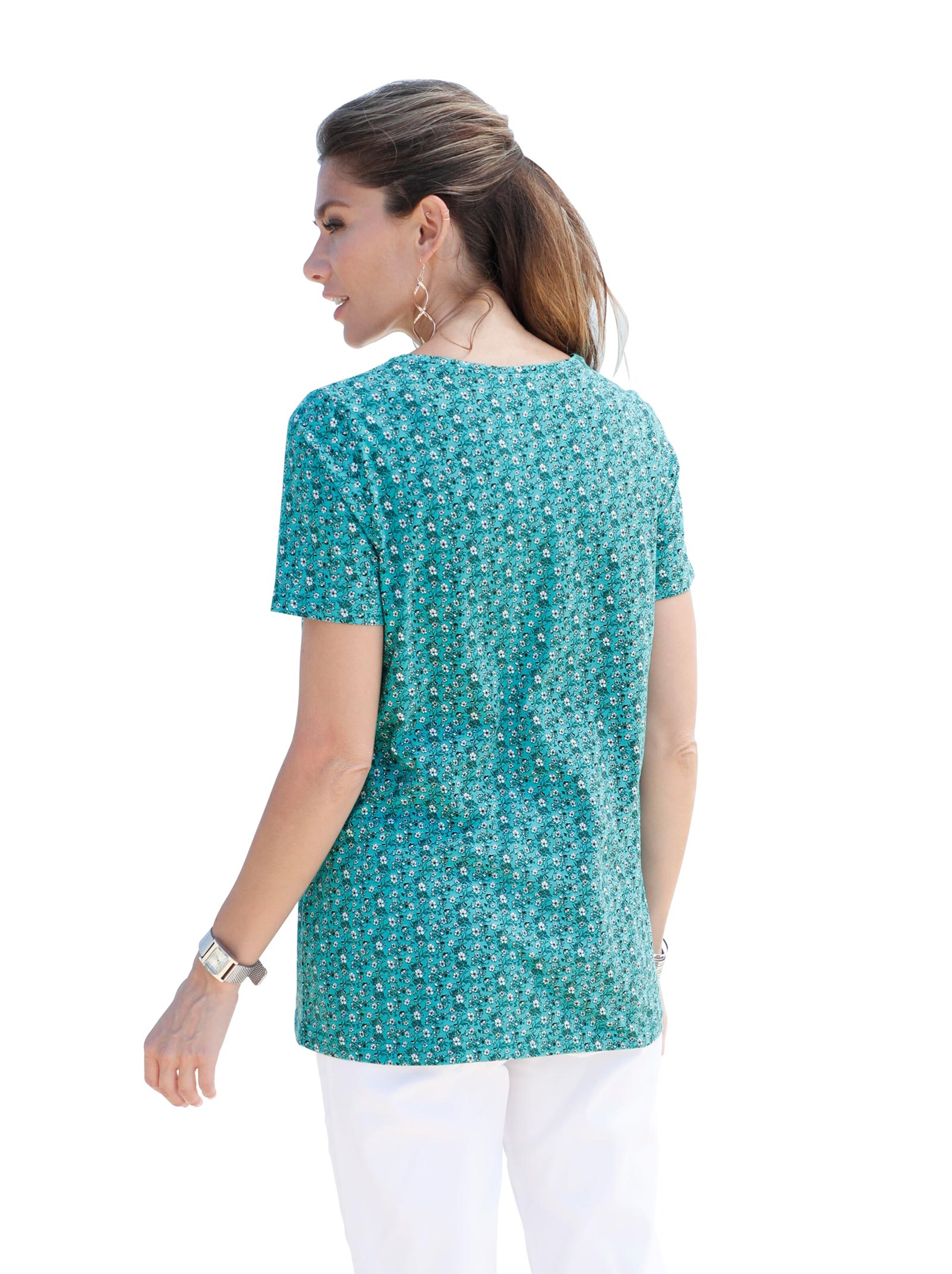 Shirt - petrol-gemustert