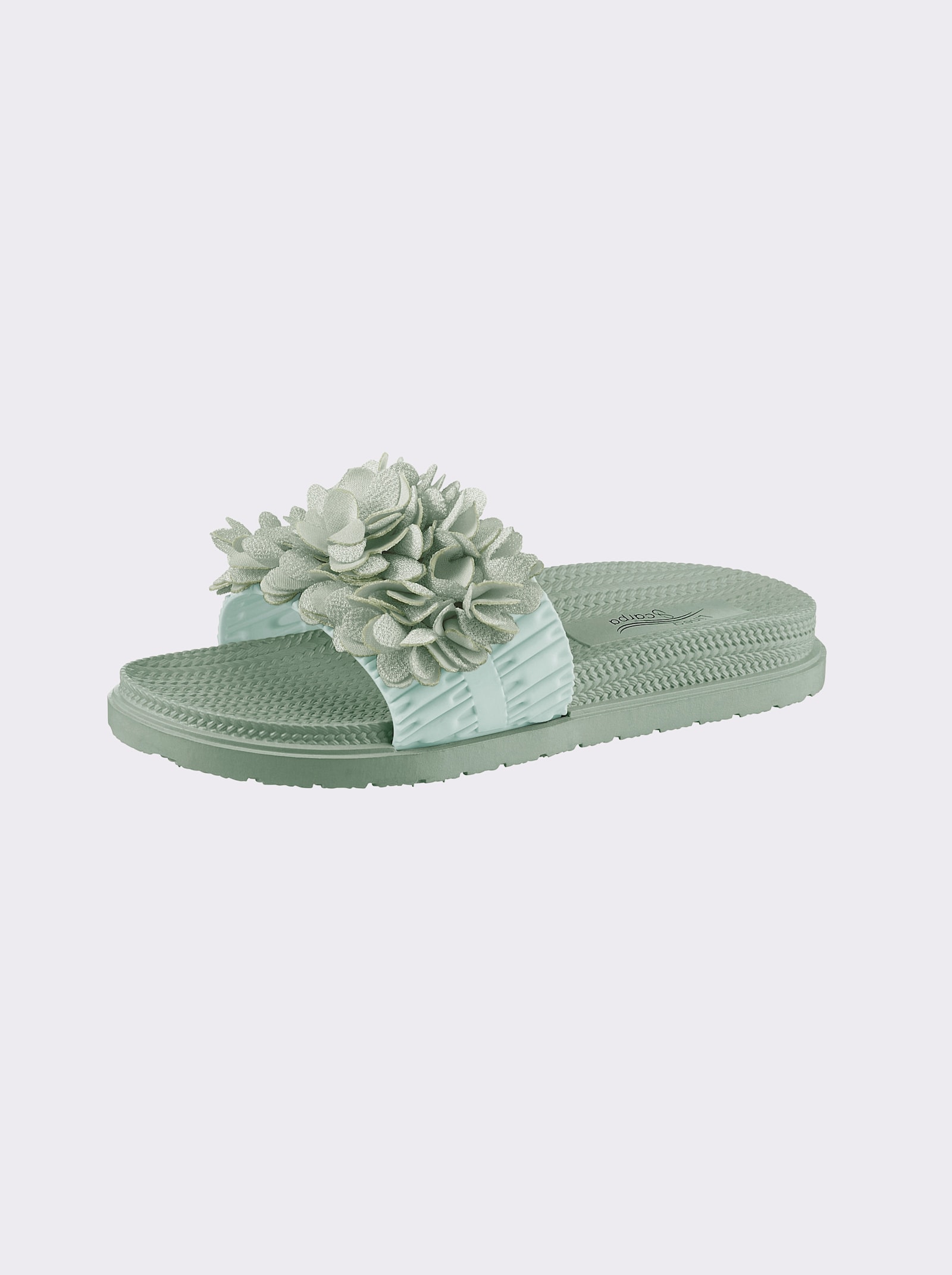 Siebi´s Badslipper met applicatie - eucalyptus