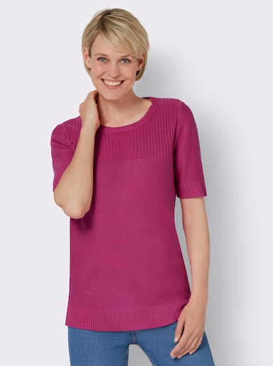 Pullover met korte mouwen - fuchsia