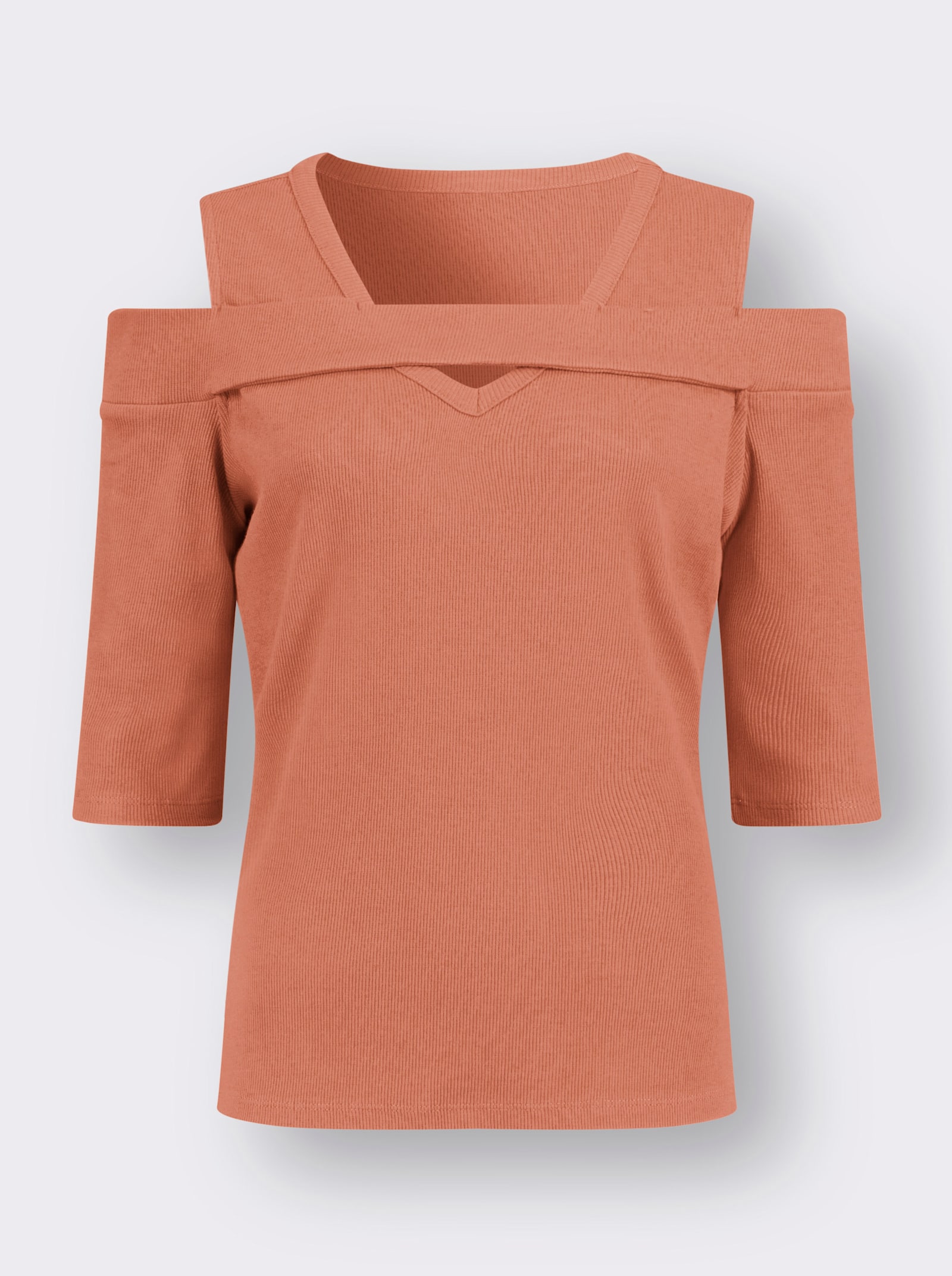 3/4-Arm-Shirt mit Cut-outs - papaya