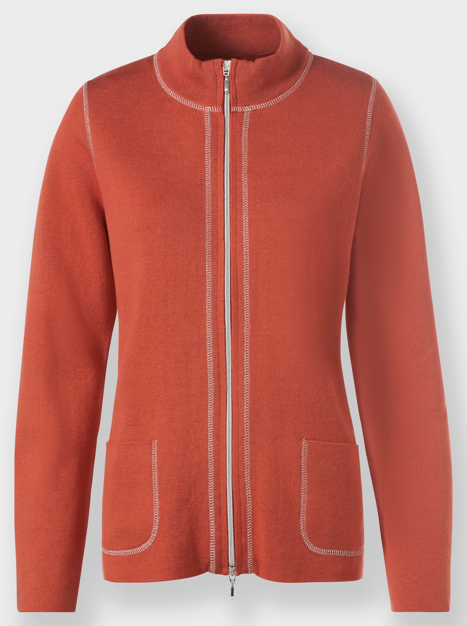 heine Veste en tricot avec glissière double sens - terre cuite