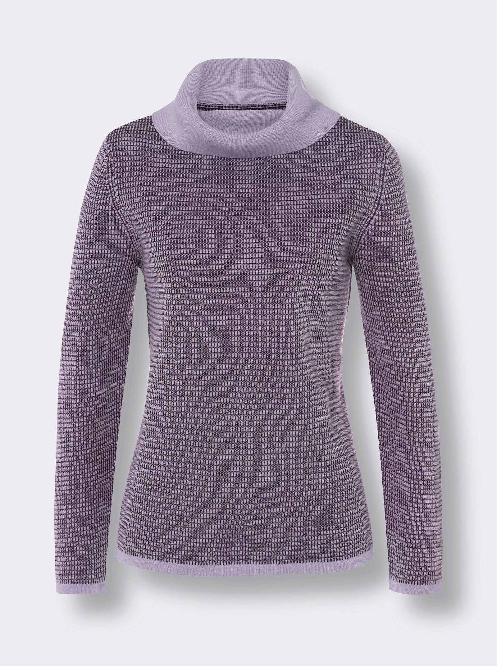 Pulóver s dlhými rukávmi a voľným rolákovým golierom - hroznová-orgov. vzor