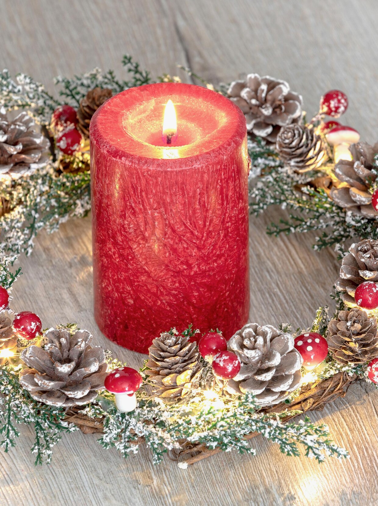 Weihnachtskranz - rotbraun
