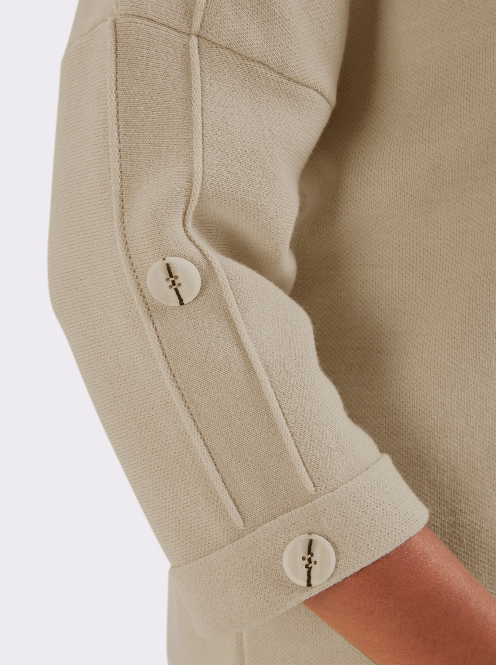 Wollpullover mit Seitenschlitzen - sand