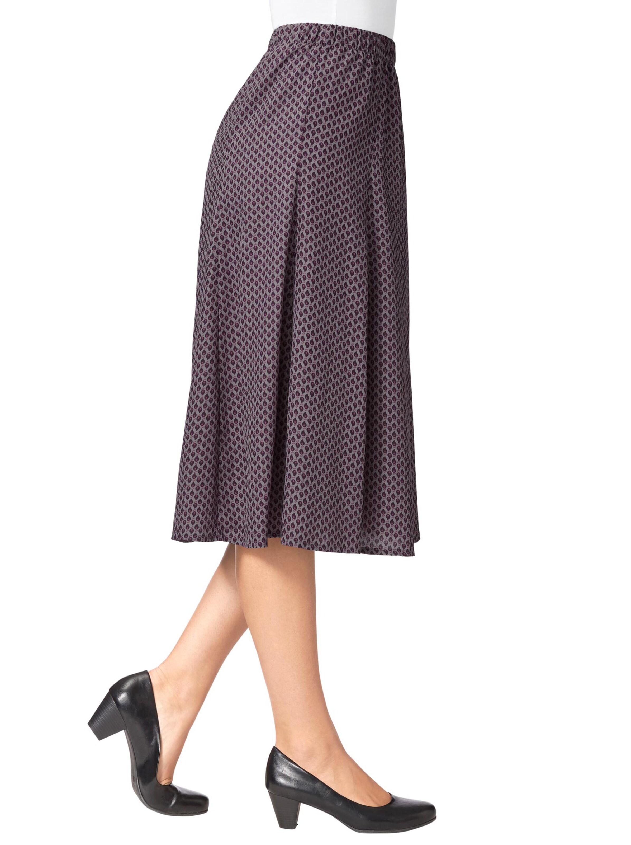 Rock - pflaume-grau-bedruckt