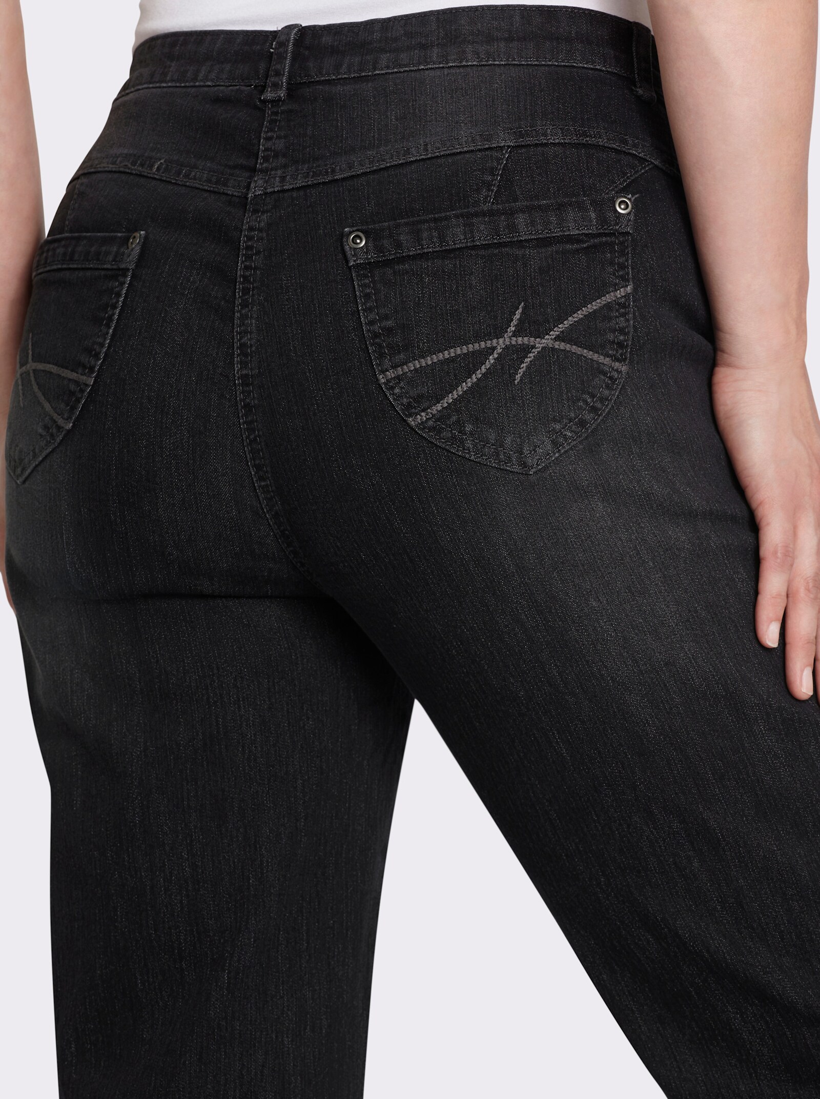5-Pocket-Jeans mit Hell-Dunkel-Effekt - black-denim