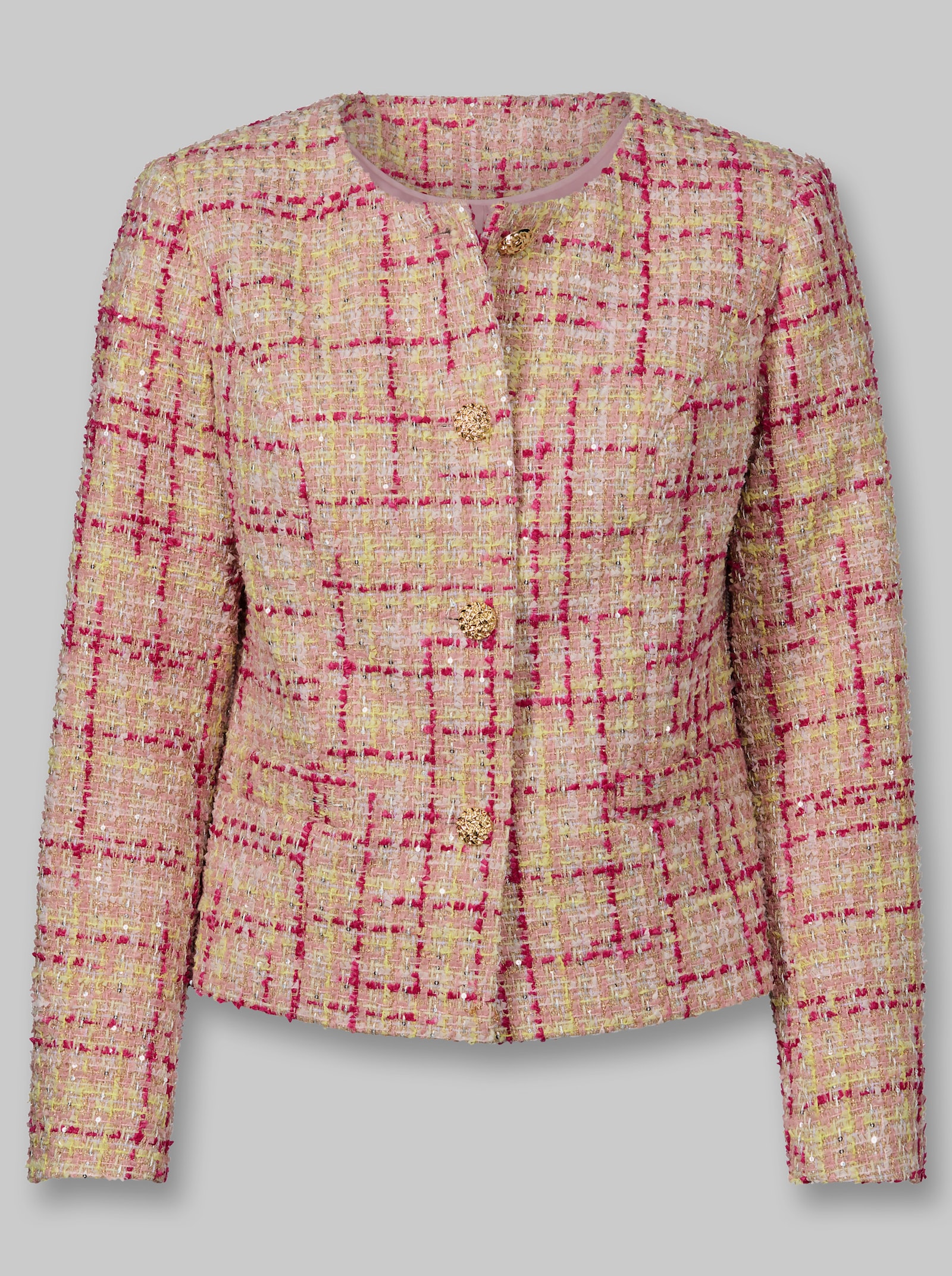 heine Bouclé-Blazer - hellrosé-gemustert