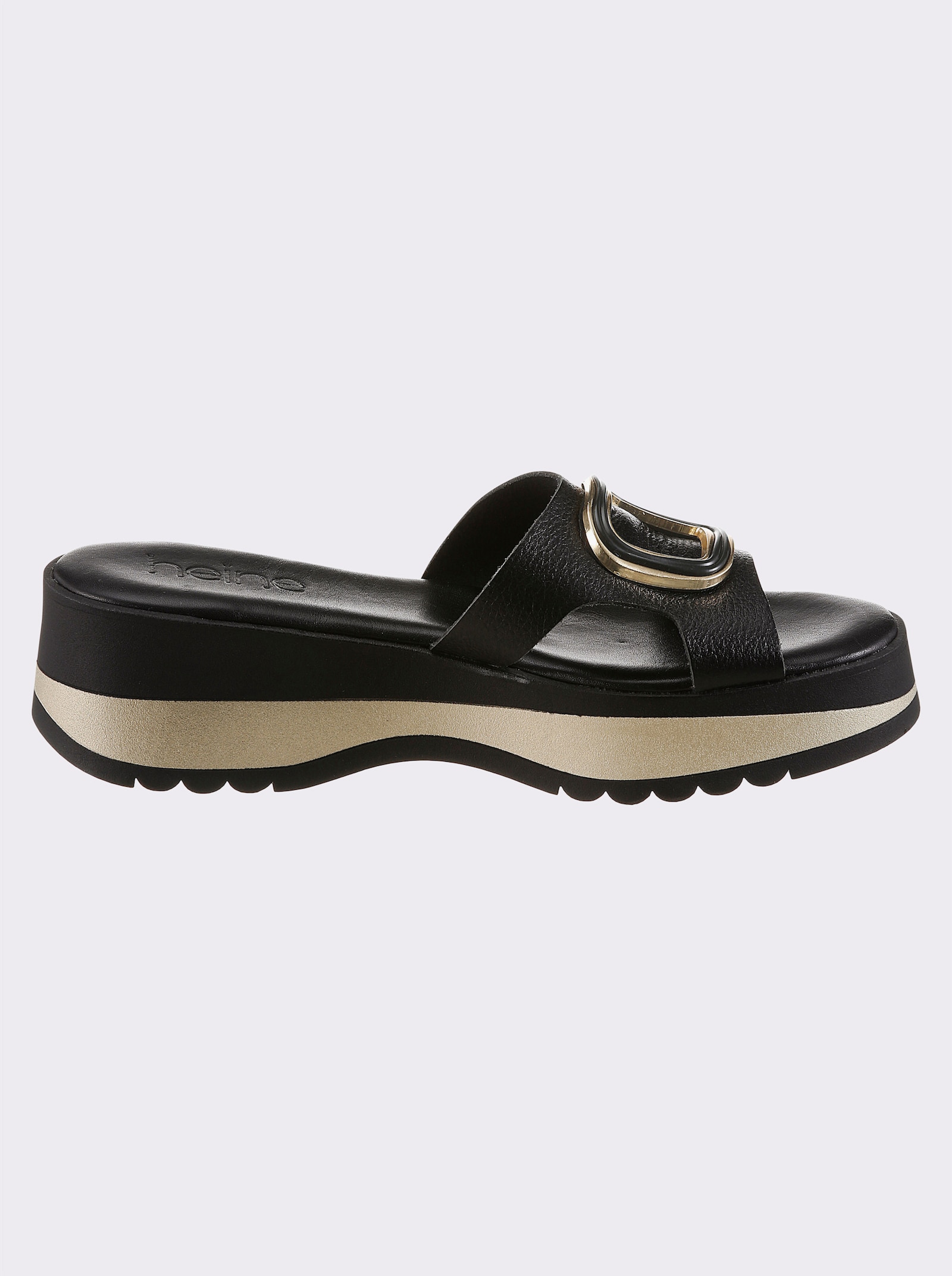 heine Pantolette - schwarz-beige
