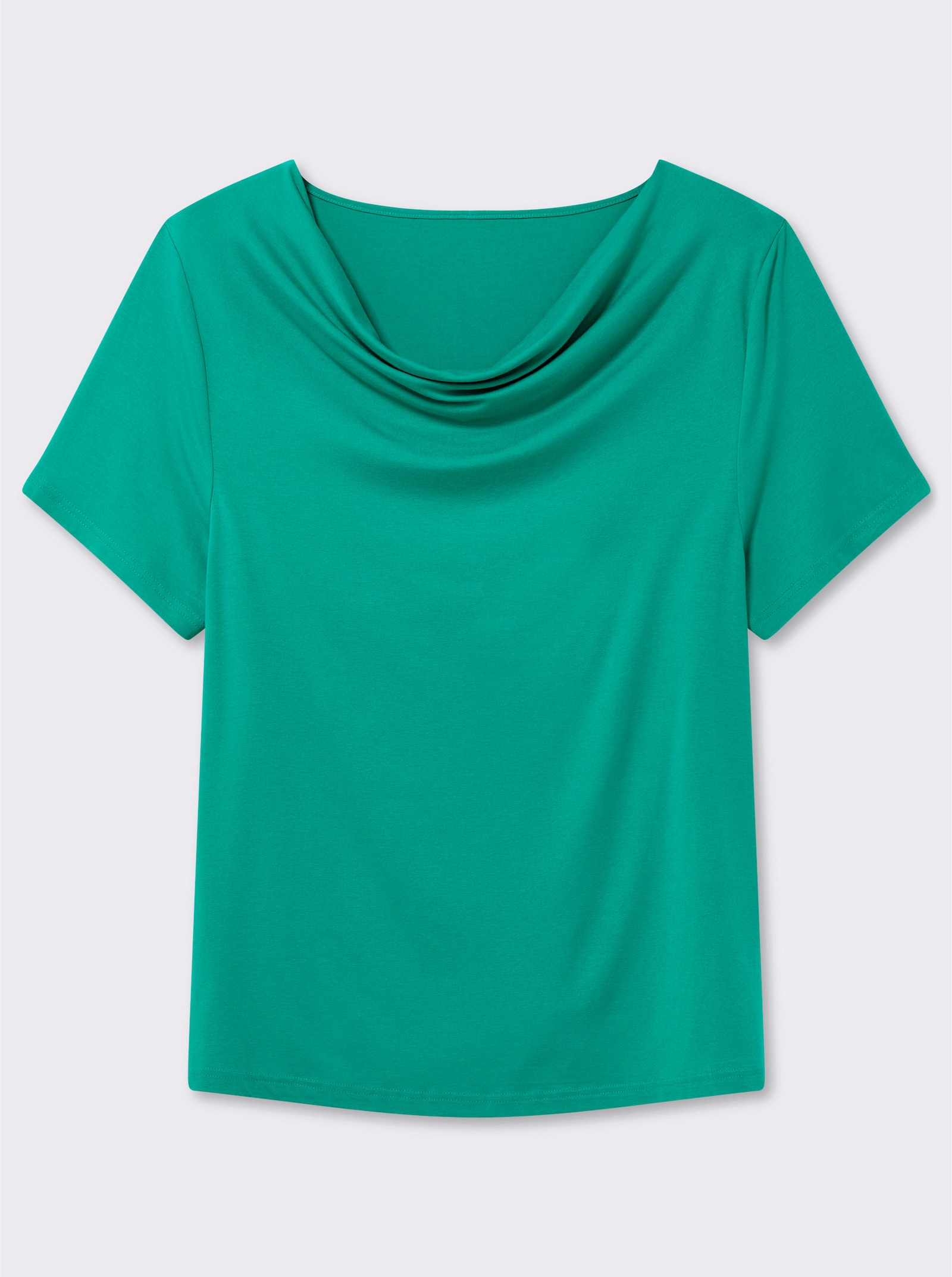 Wasserfallshirt mit kurzen Ärmeln - smaragd