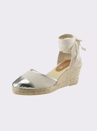 heine Keilsandalette - beige-silberfarben