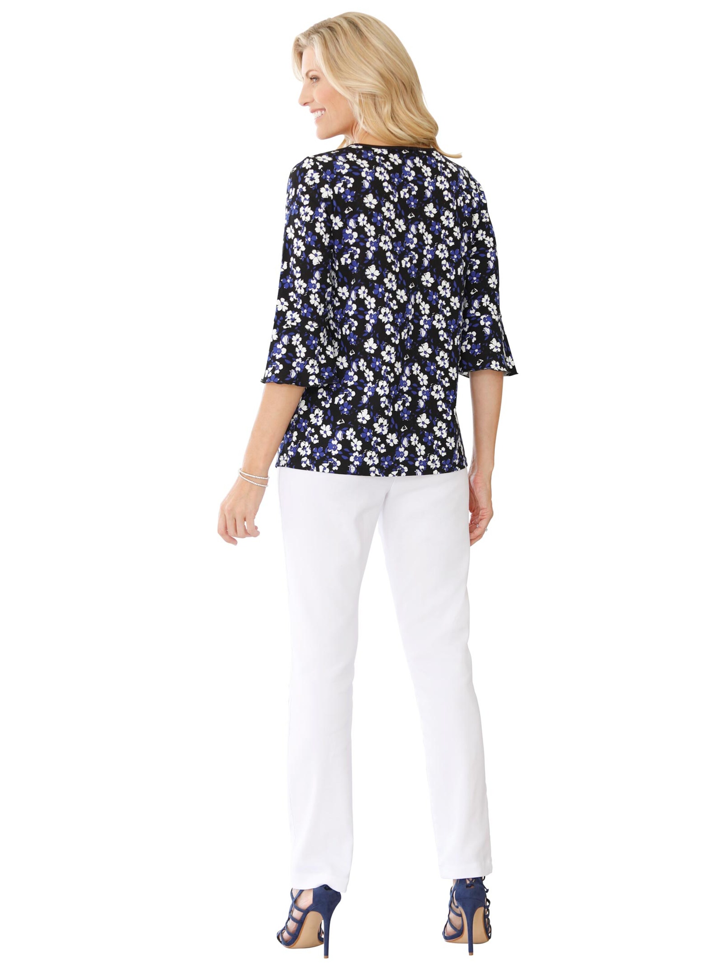 Shirt - schwarz-royal-bedruckt