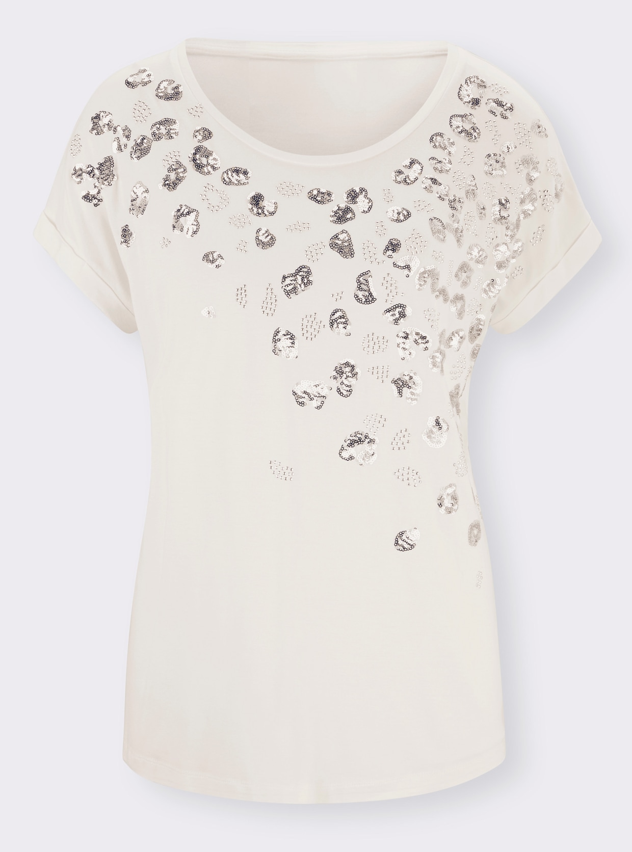 heine Shirt met pailletten - wit