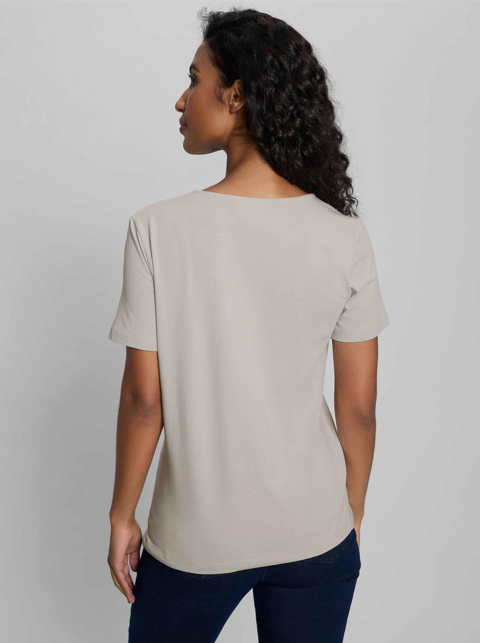 heine Shirt mit Schriftzug - hellgrau