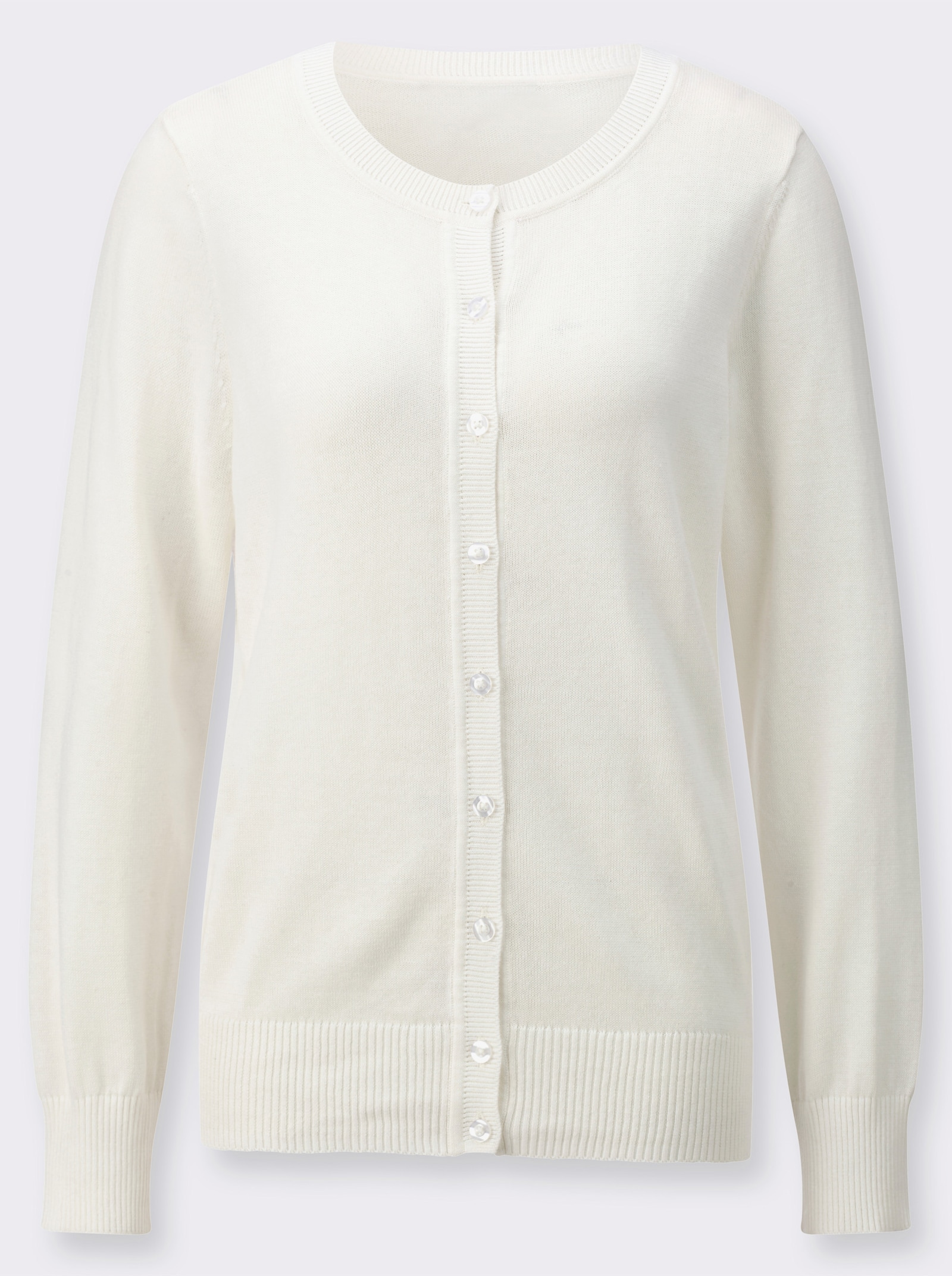 Svetr s žebrovanými lemy - ecru