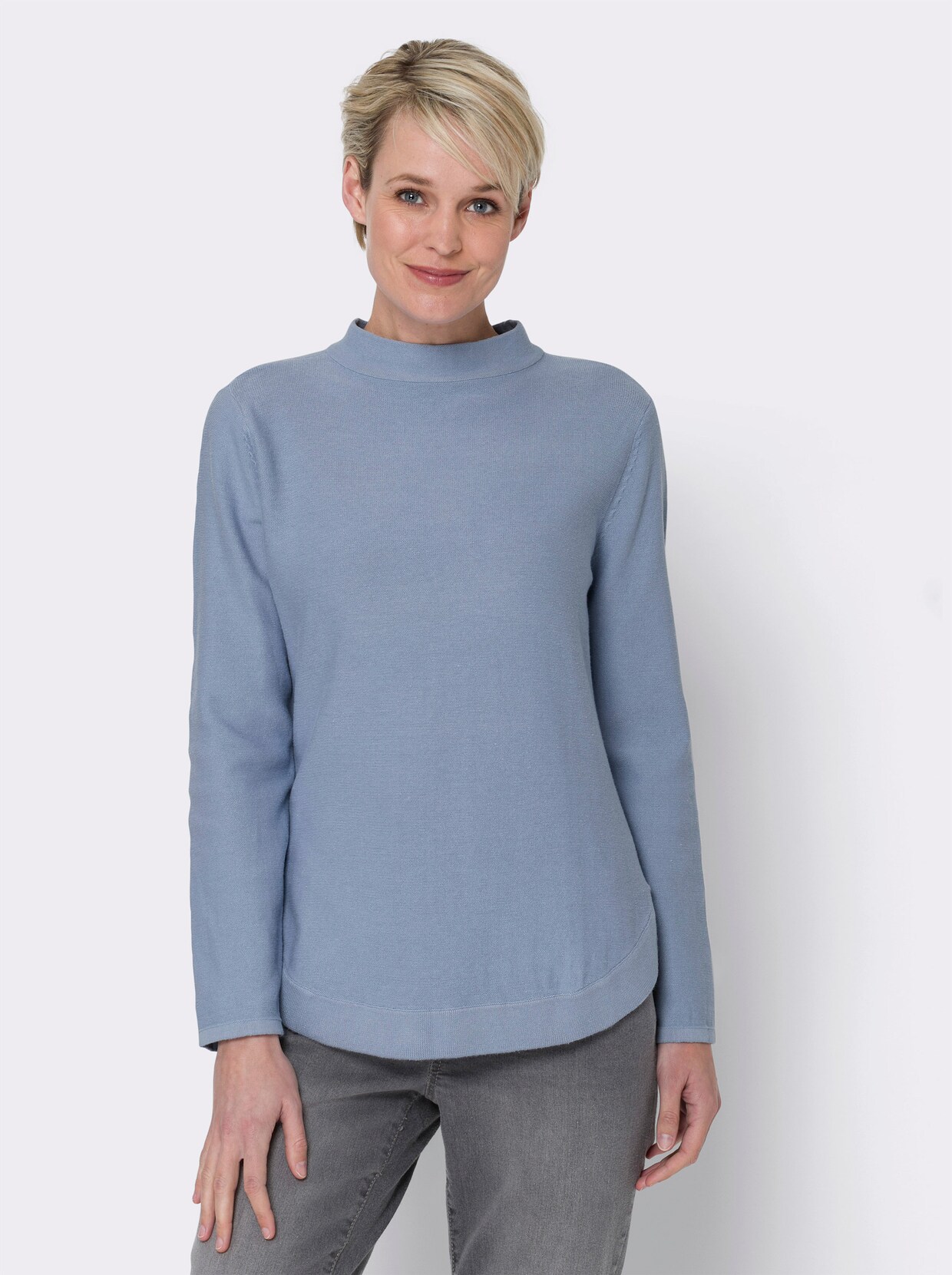 Langarm-Pullover - bleu