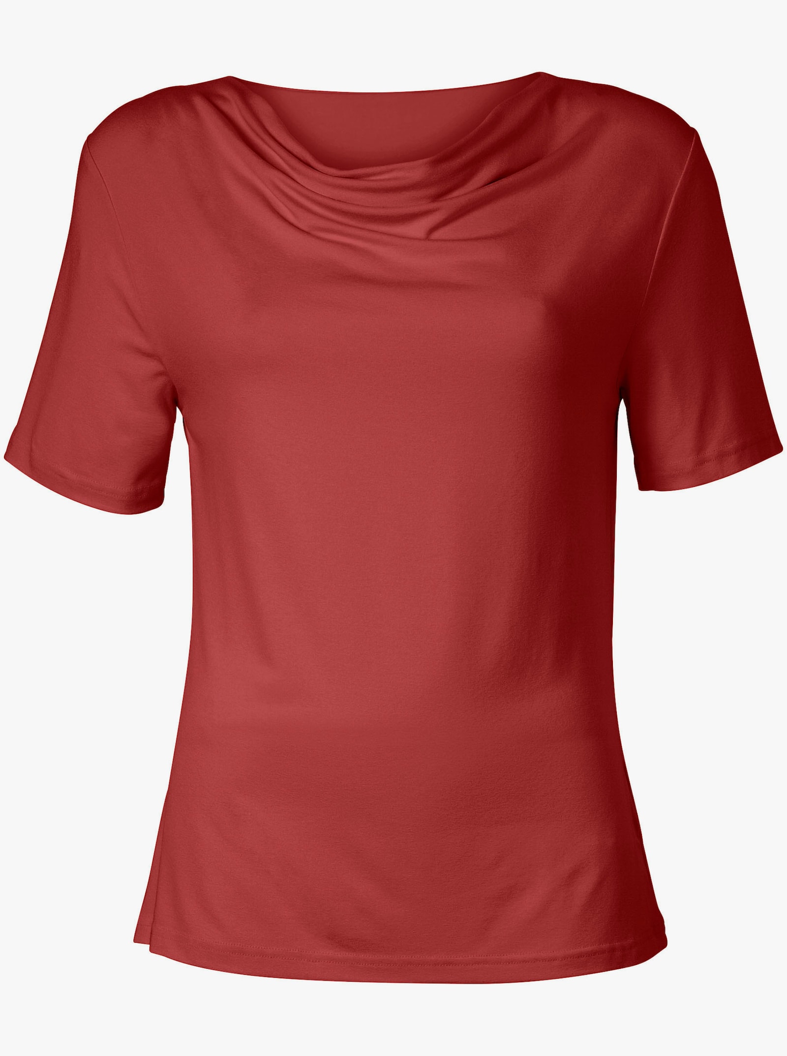 Wasserfallshirt mit kurzen Ärmeln - zimt