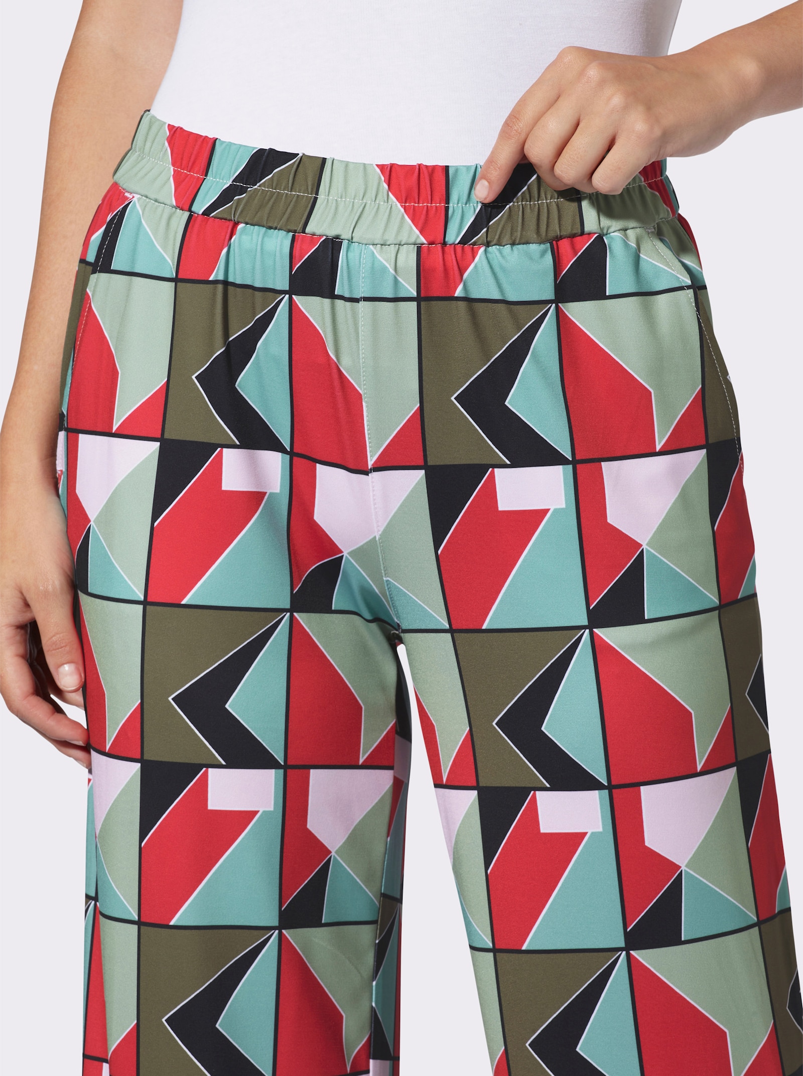 heine Schlupfhose in Stretch-Qualität - pink-schwarz-bedruckt