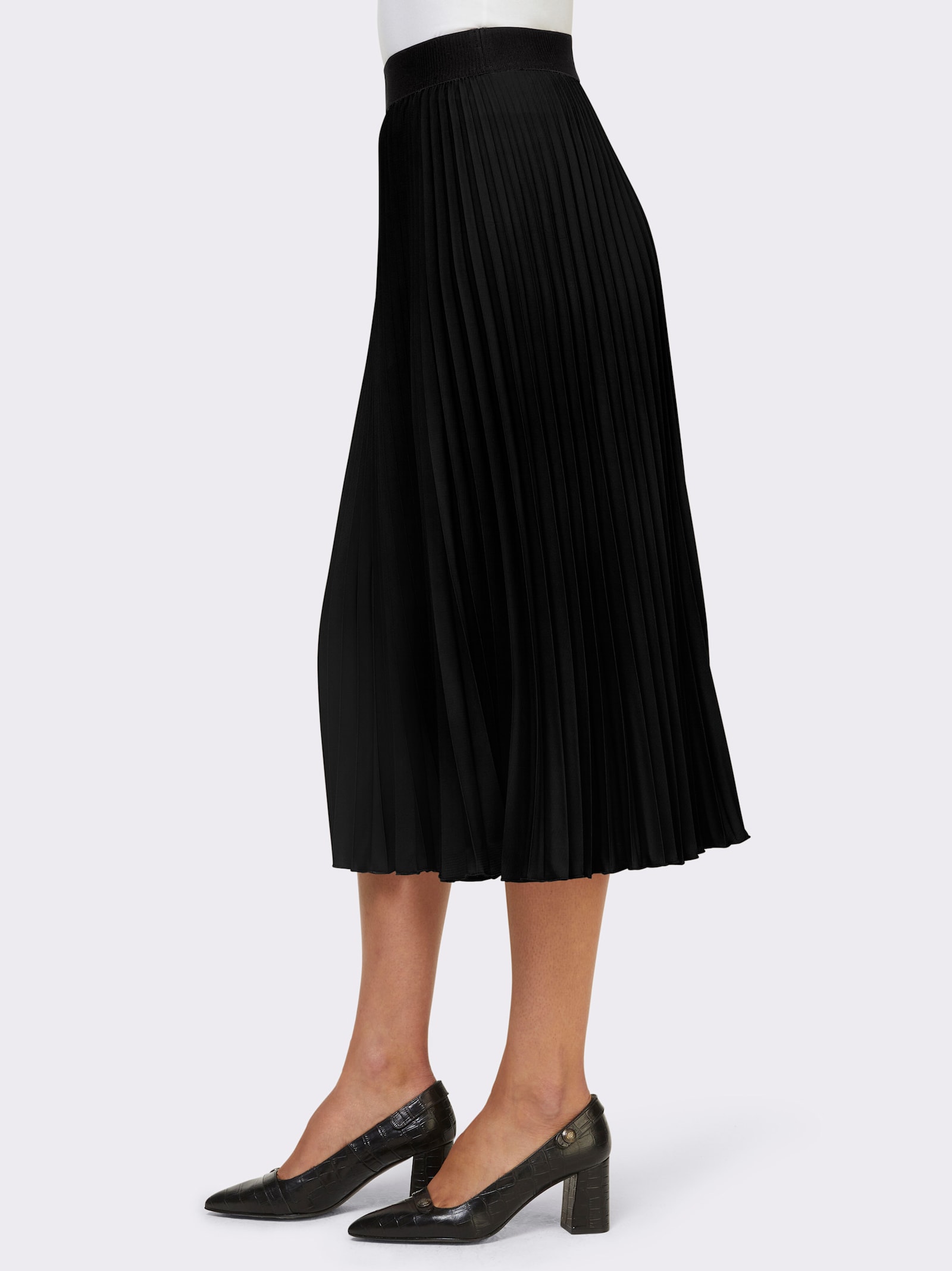 heine Plisseerock mit breitem Dehnbund - schwarz