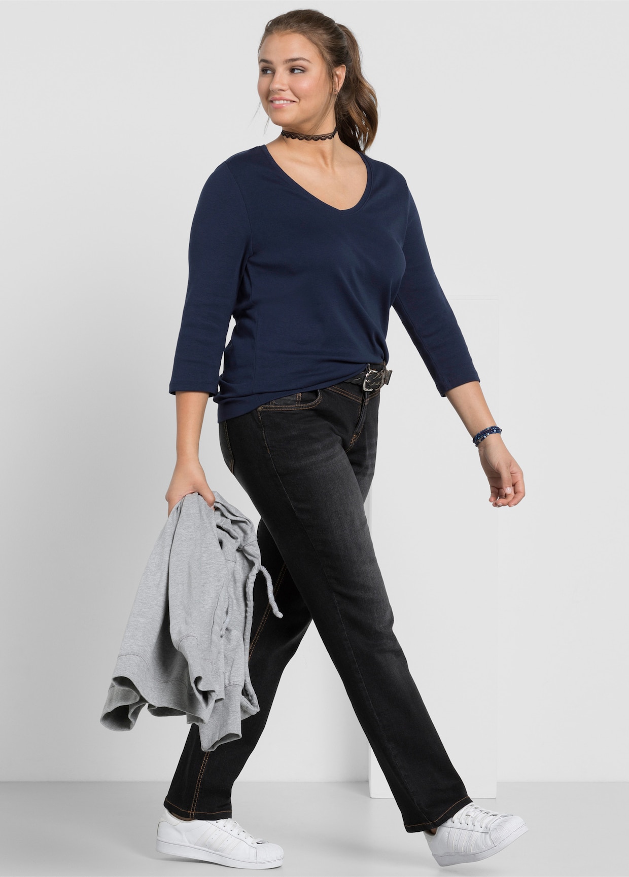 sheego Rechte jeans - black denim