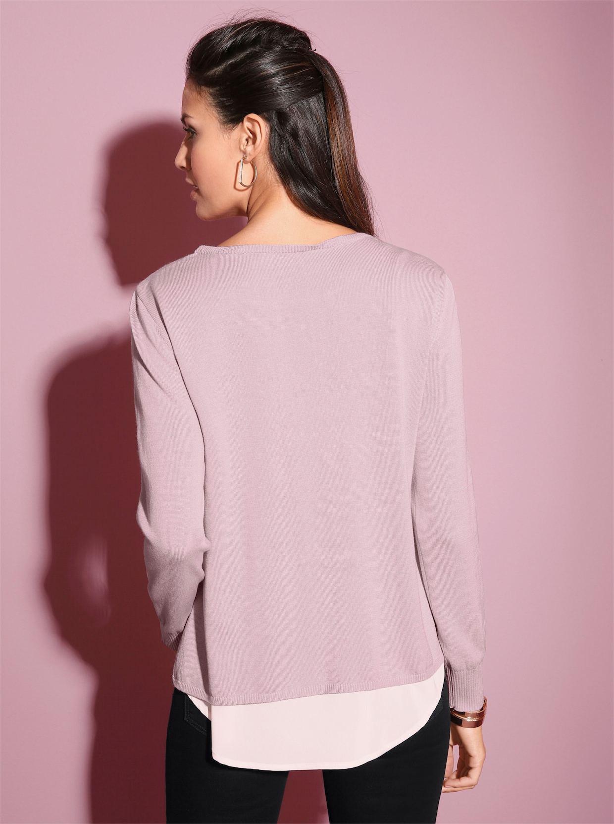 Pullover met ronde hals - roze