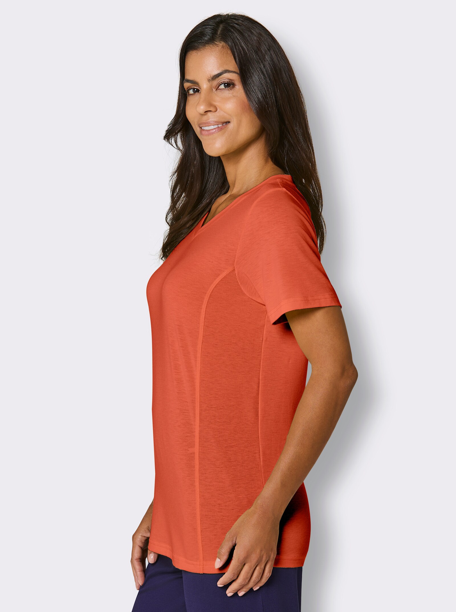 Catamaran Sports Funktionsshirt mit gerippten Einsätzen - orange